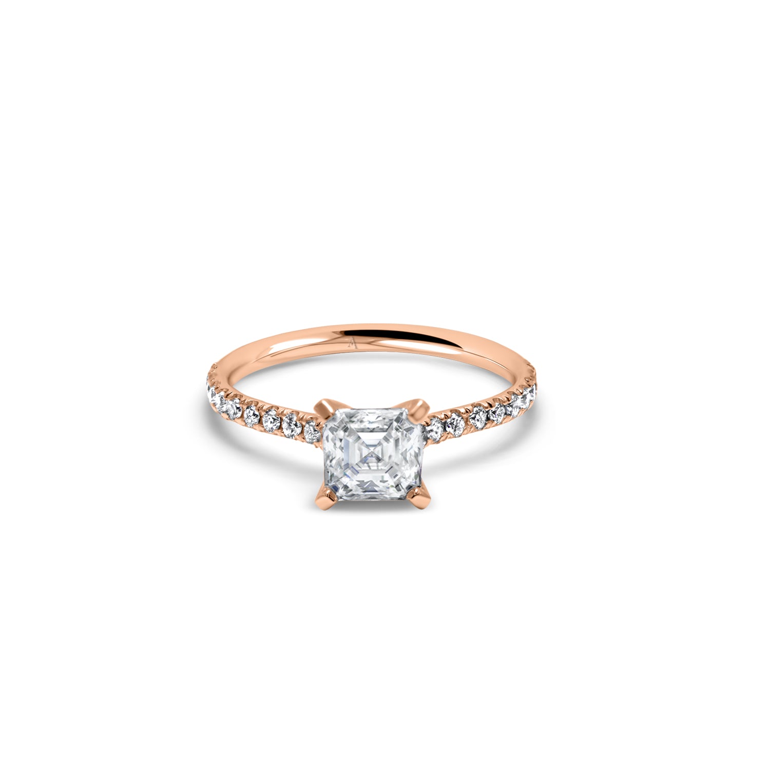The Fancy Ice Cube 1.00 carats - red gold 18k – Engagement Ring gold 18k with diamond(s) – product view