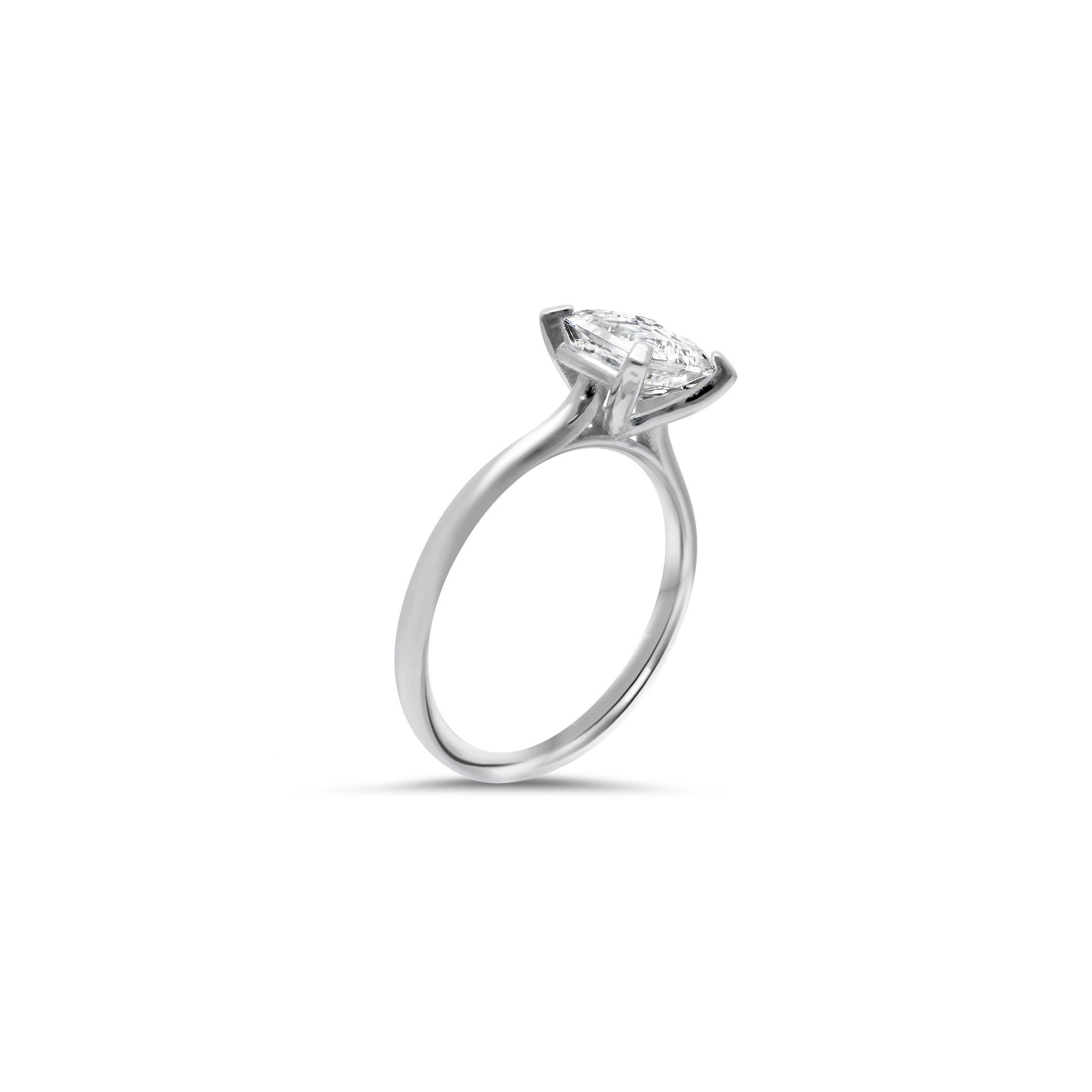 The Ice Cube - 1.55 carat - platinum 950 – Engagement Ring gold 18k – Front view