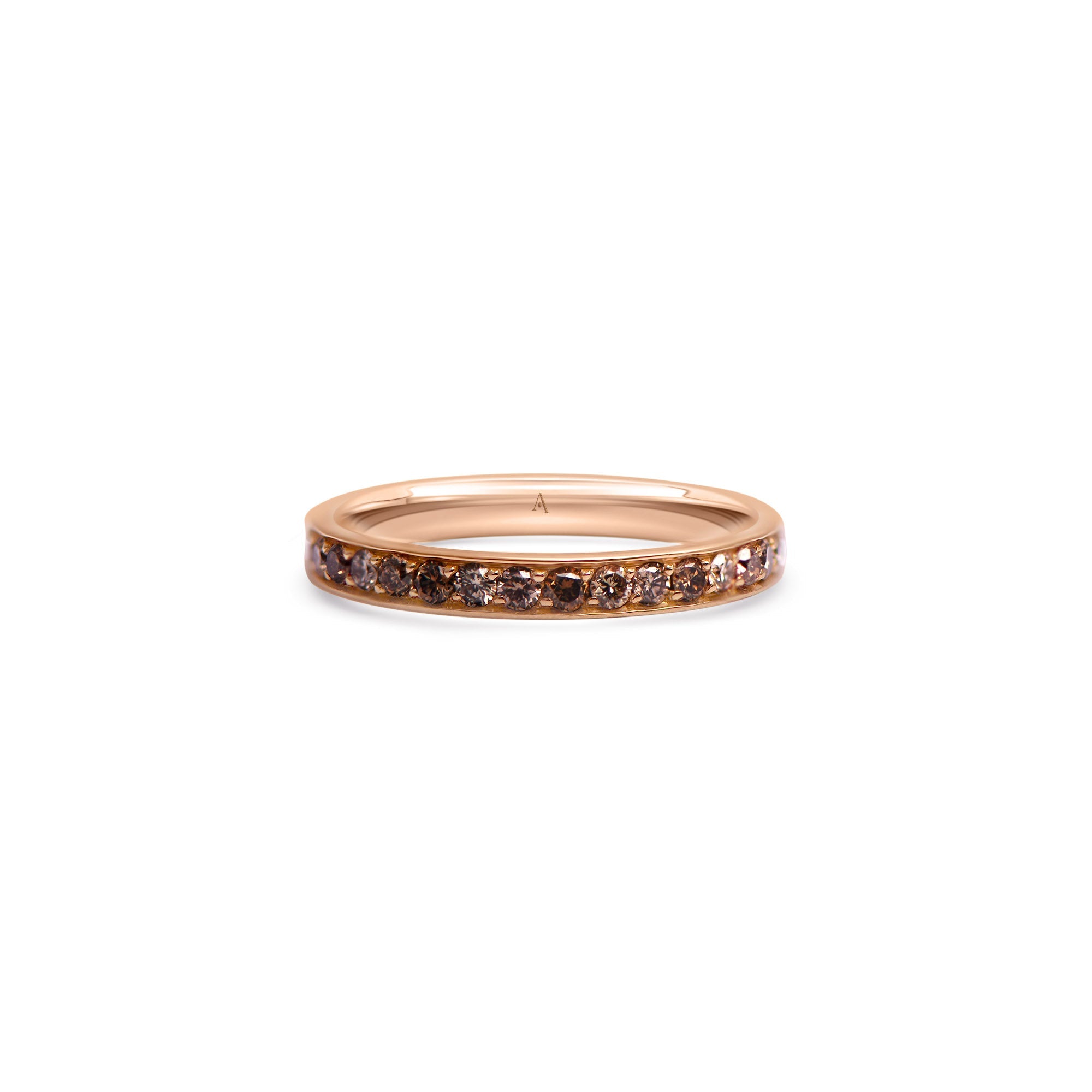 Rainbow Classic Brownie - red gold 18k – Wedding Band AGUAdeORO and ring gold 18k with diamond(s) – product view