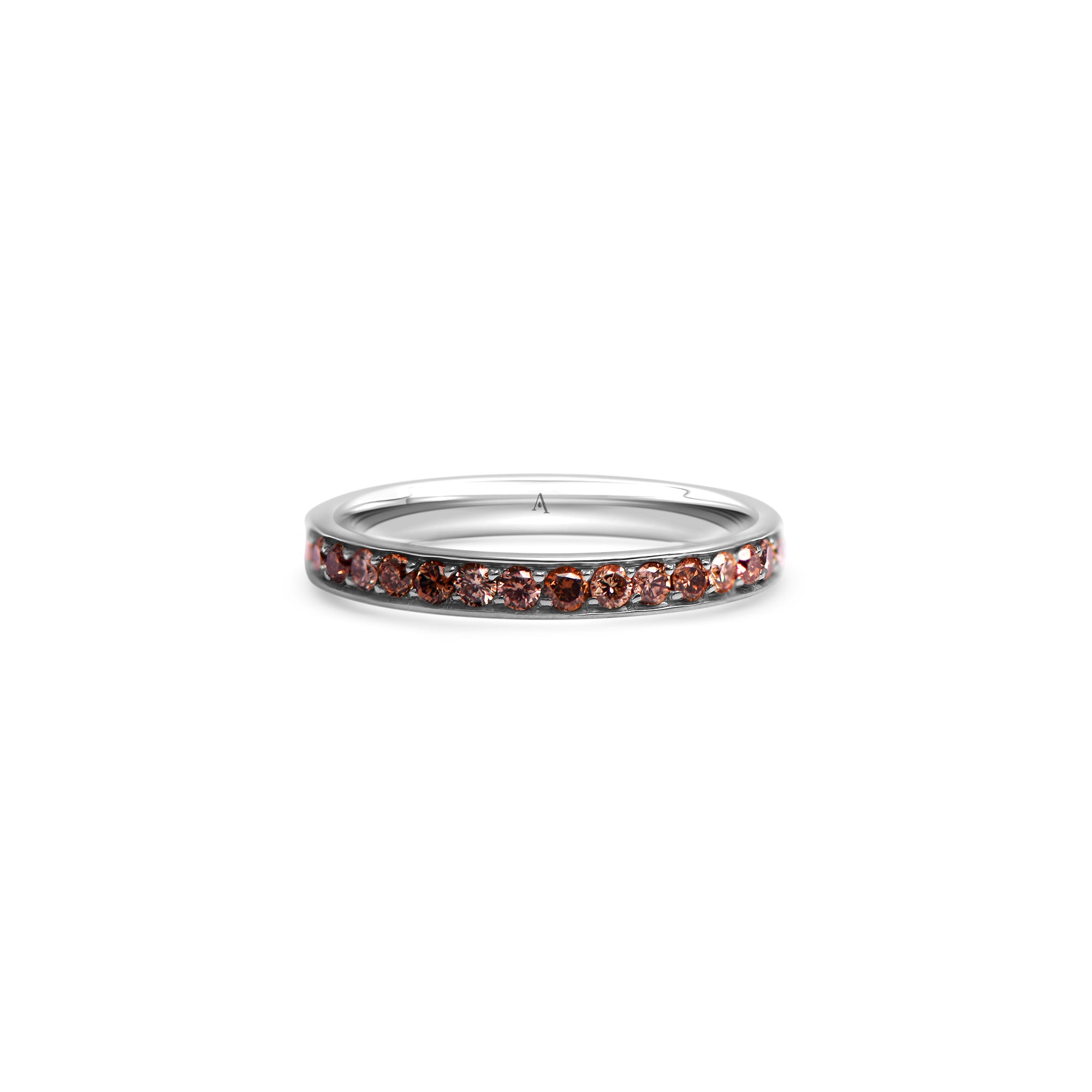 Rainbow Classic Brownie - whitegold 18k – Wedding Band AGUAdeORO and ring gold 18k with diamond(s) – product view