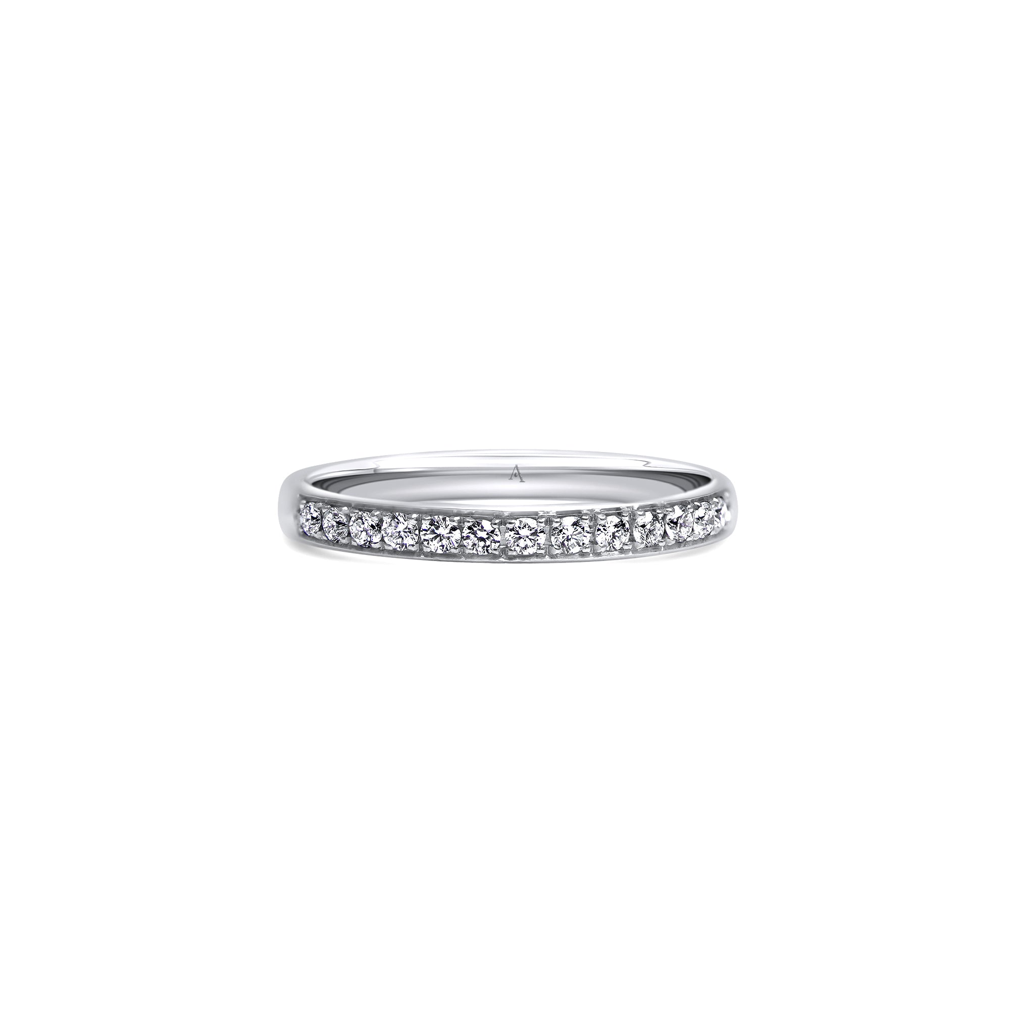 Rainbow Petite - whitegold 18k – Wedding Band AGUAdeORO and ring gold 18k with diamond(s) – product view