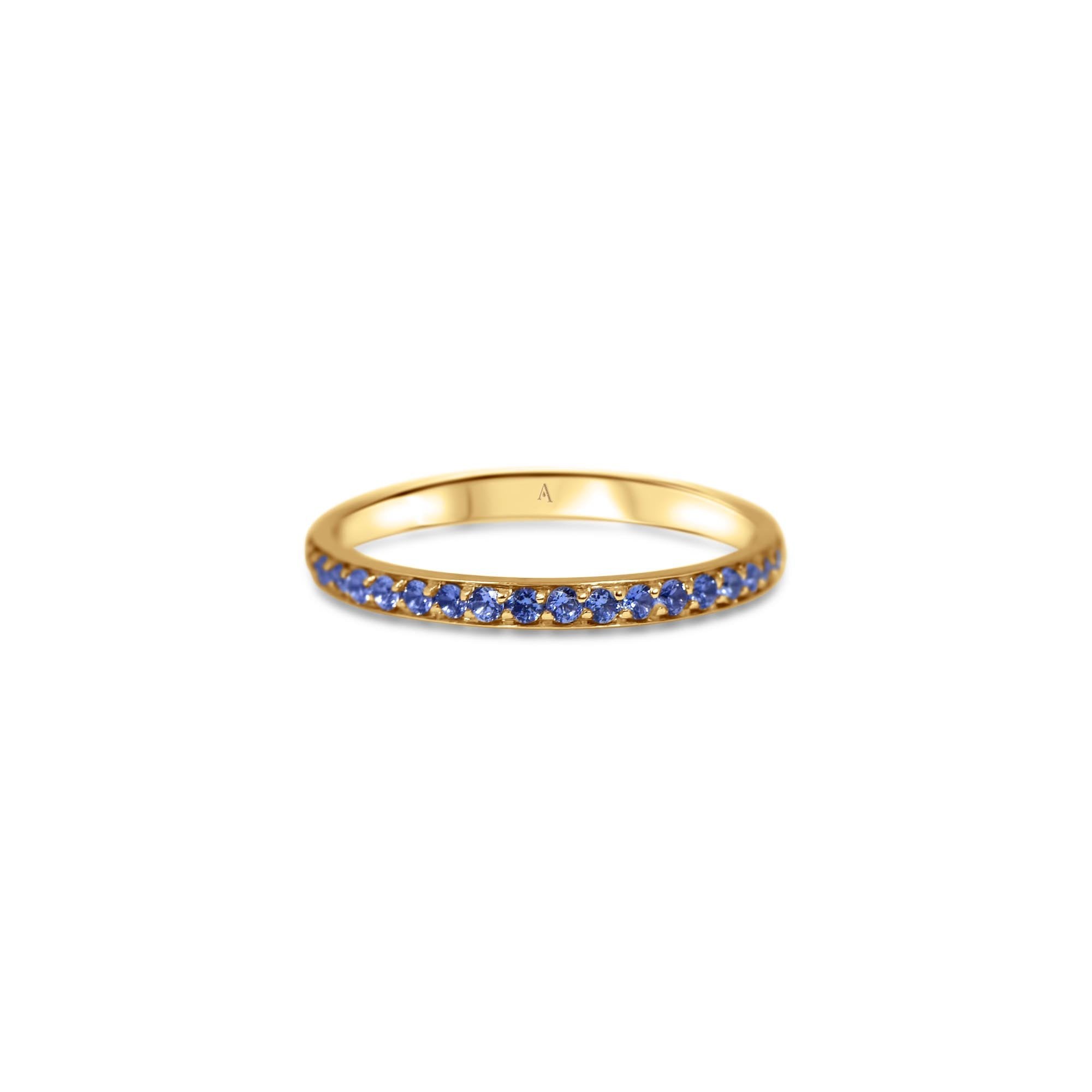 Rainbow Bleu - or jaune 18k – Alliances AGUAdeORO et bagues en or 18k avec saphir – vue produit