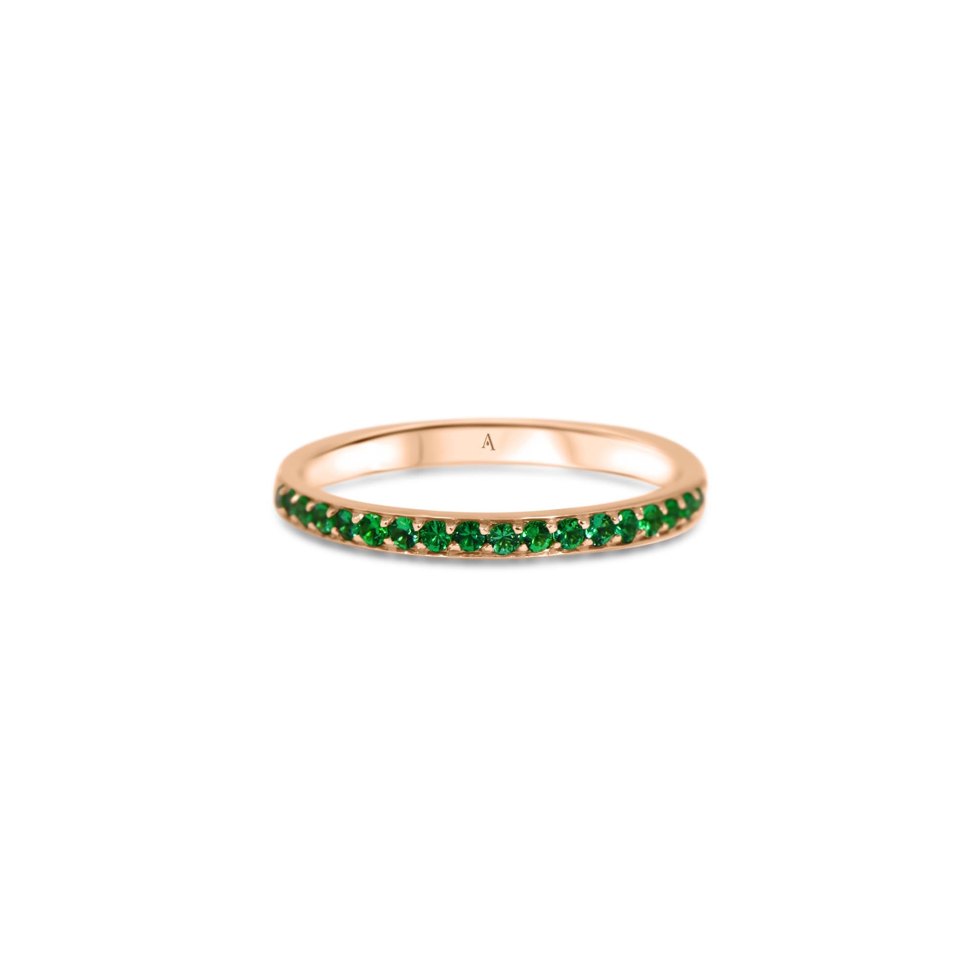 Rainbow Verdure - oro rojo 18k – Alianzas de boda AGUAdeORO y Anillo Sortijas oro 18k con esmeralda(s) – vista del producto