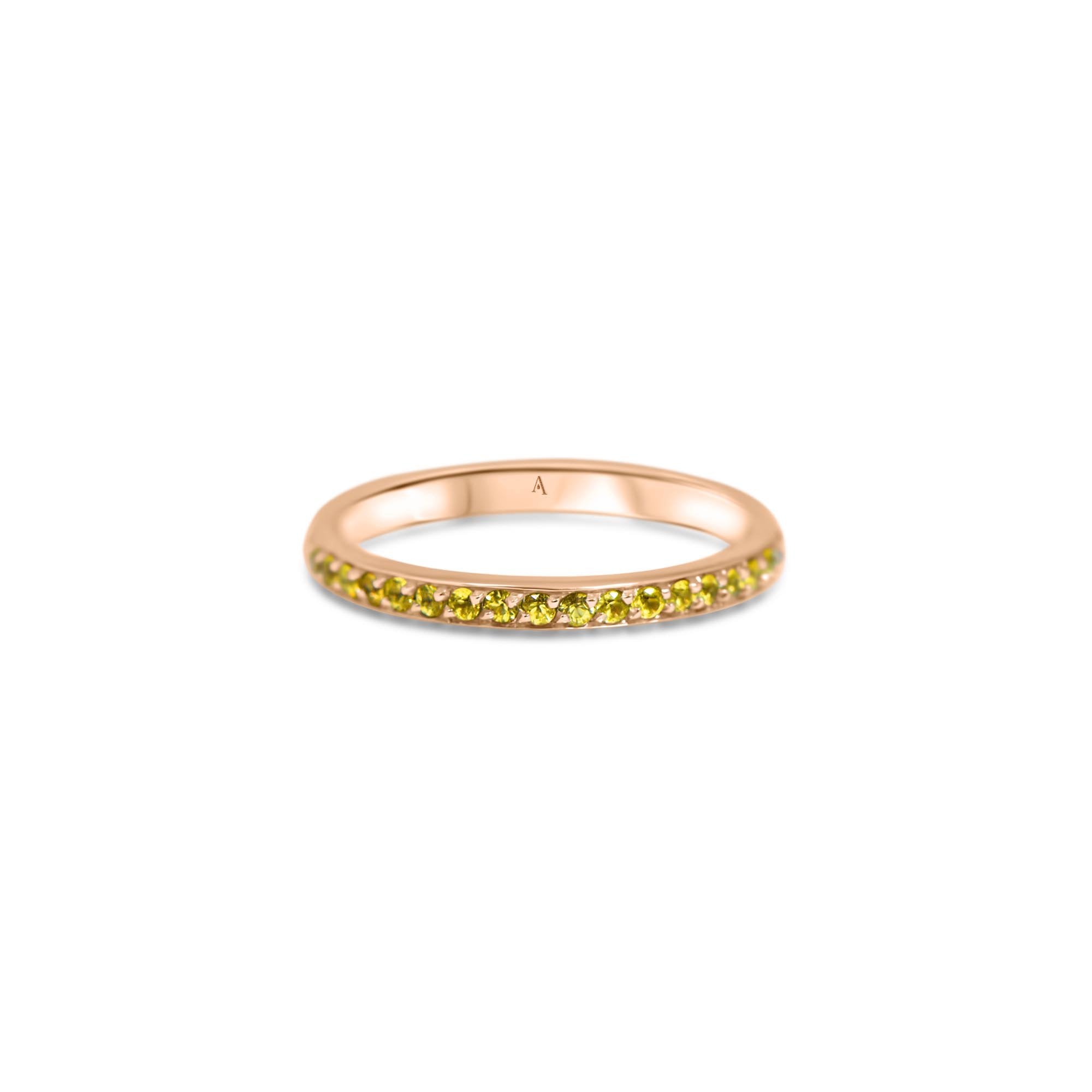Rainbow Jaune - or rouge 18k – Alliances AGUAdeORO et bagues en or 18k avec saphir – vue produit