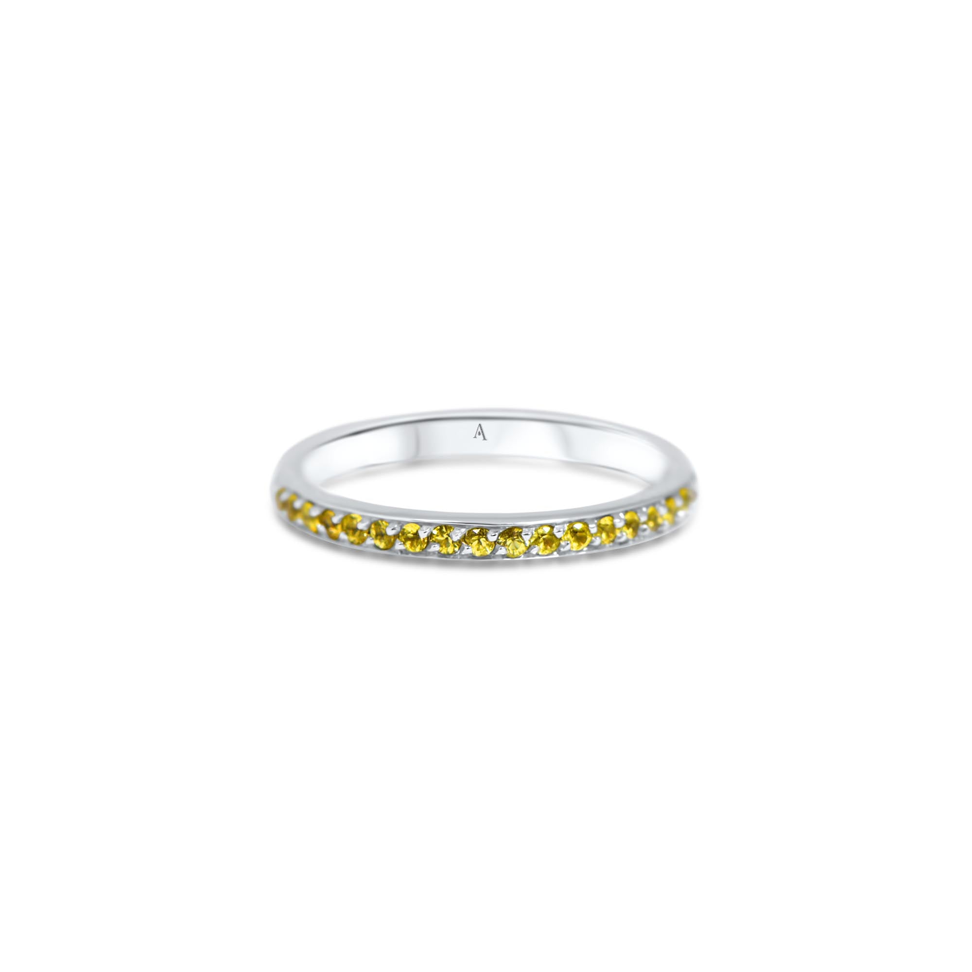 Rainbow Jaune - or blanc 18k – Alliances AGUAdeORO et bagues en or 18k avec saphir – vue produit