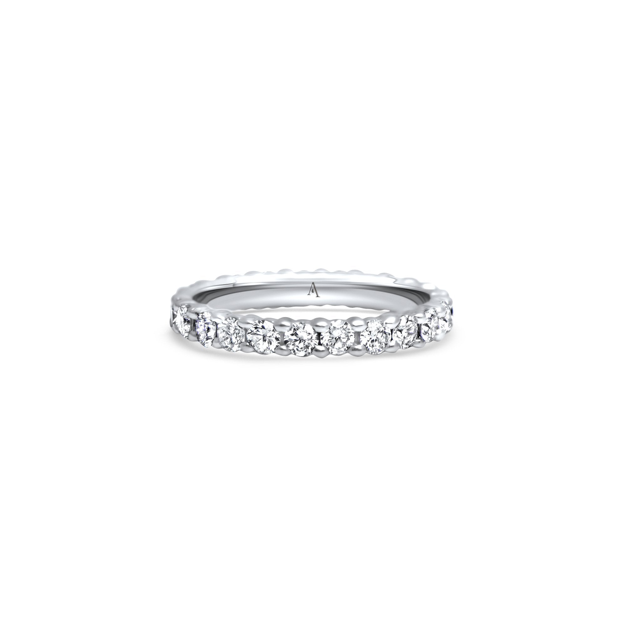 The Frozen Moon - platinum 950 – Wedding Band AGUAdeORO and ring gold 18k – product view