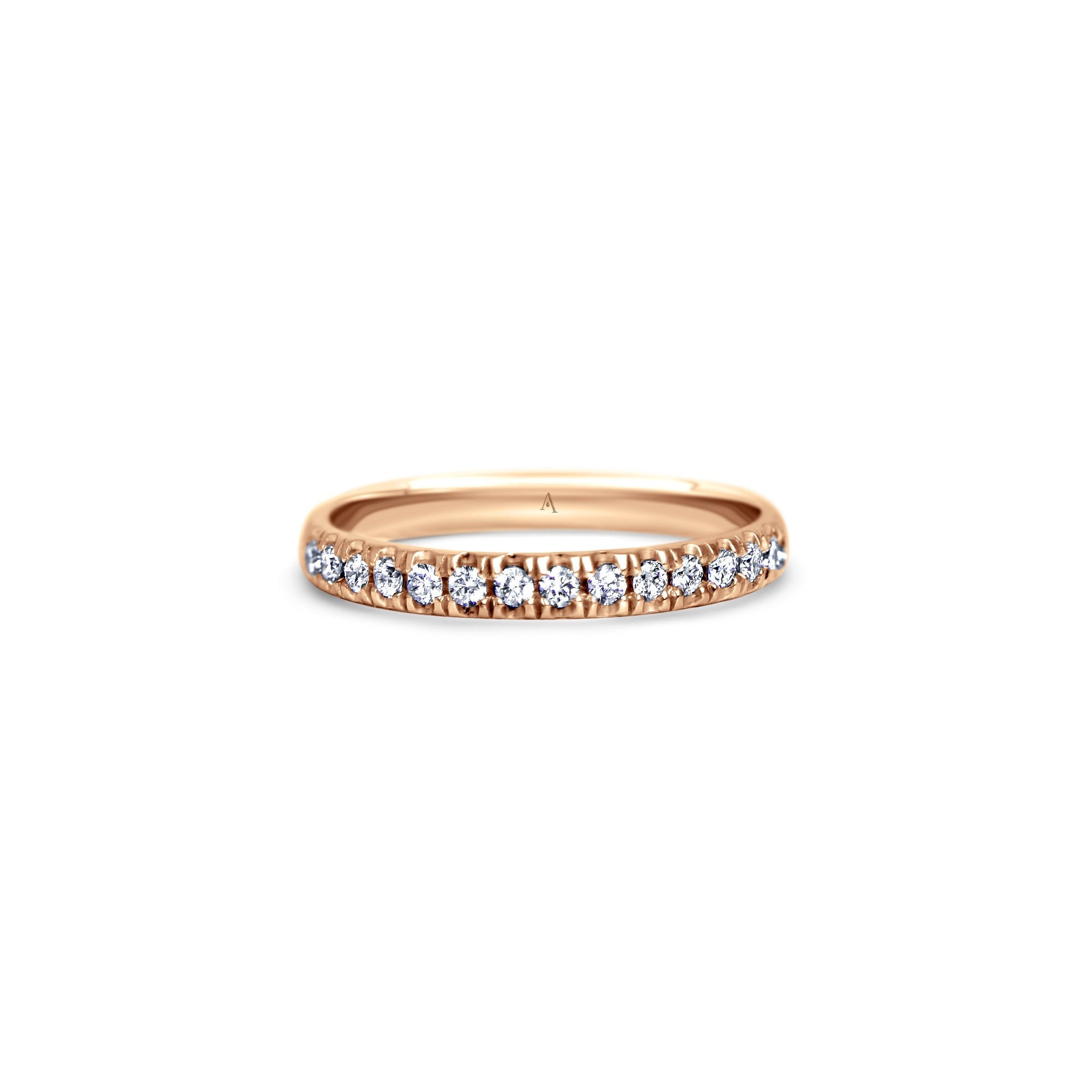 Thousand Reasons - red gold 18k – Wedding Band AGUAdeORO and ring gold 18k with diamond(s) – product view