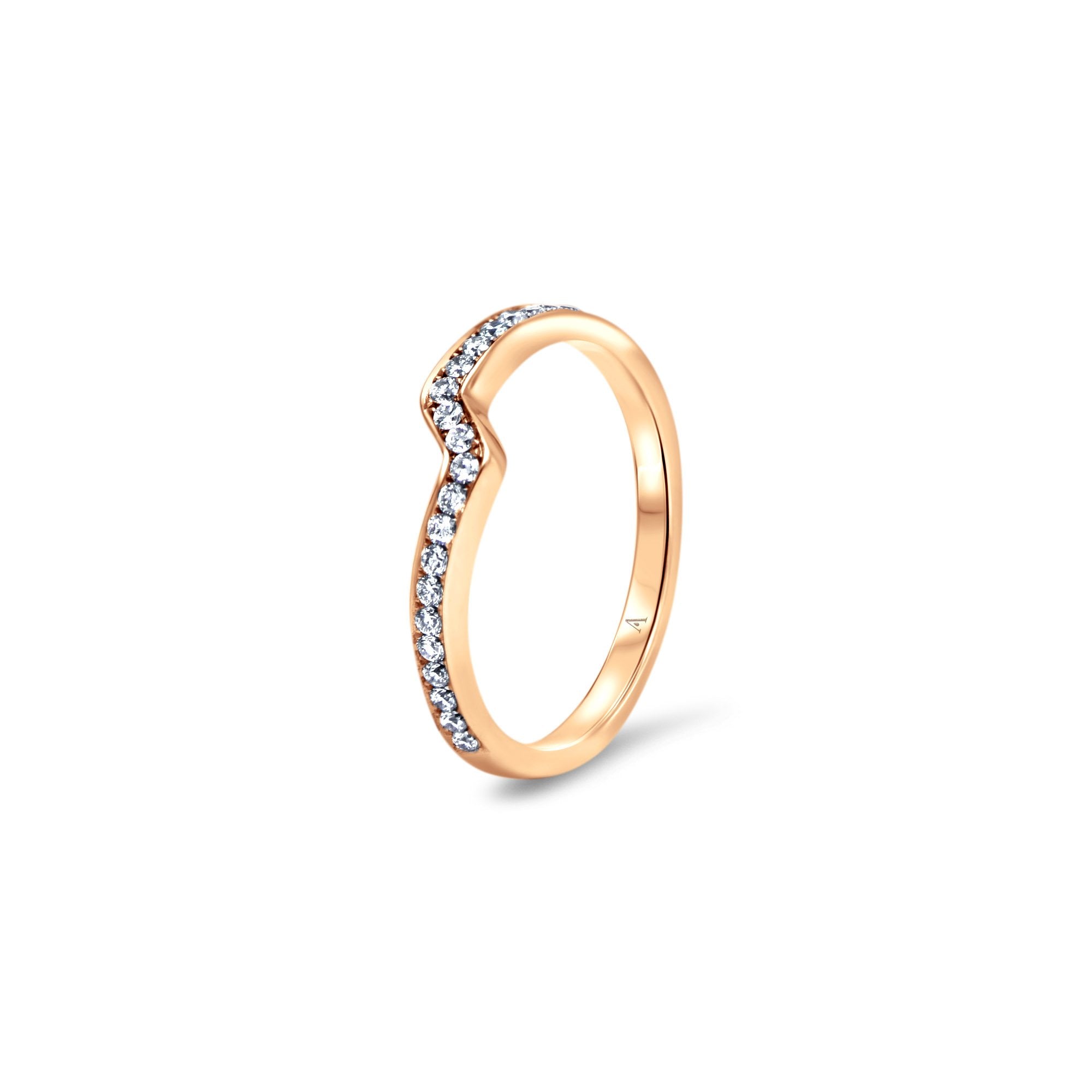 The Fancy Lover - red gold 18k – Wedding Band AGUAdeORO and ring gold 18k with diamond(s) – product view