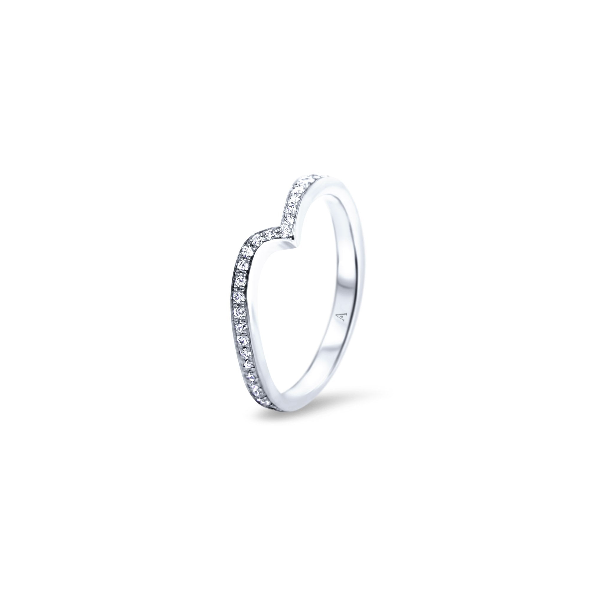 Shout your Love - platinum 950 – Wedding Band AGUAdeORO and ring gold 18k – Side view