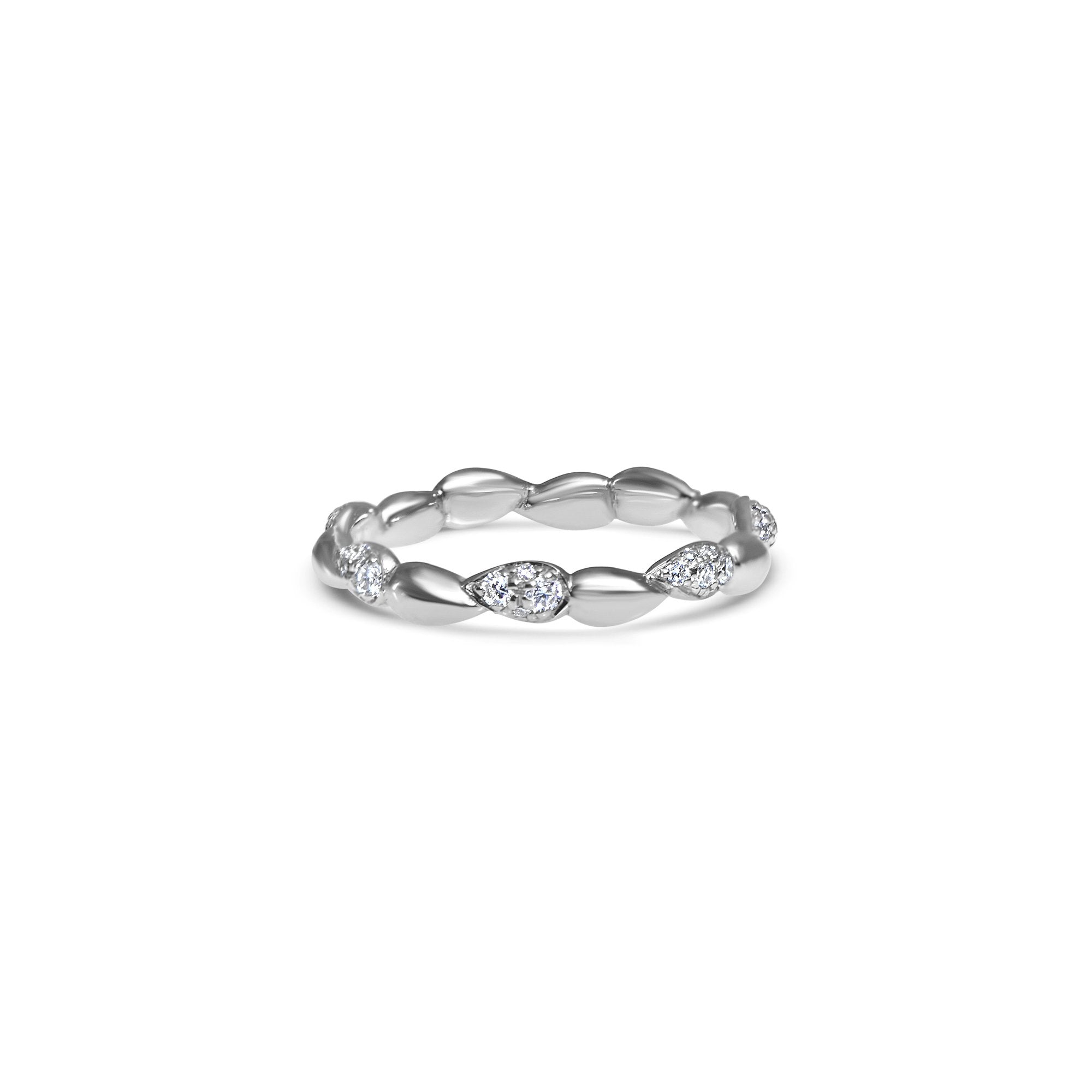 Tresa Drops Pavé - platinum 950 – Wedding Band AGUAdeORO and ring gold 18k – product view