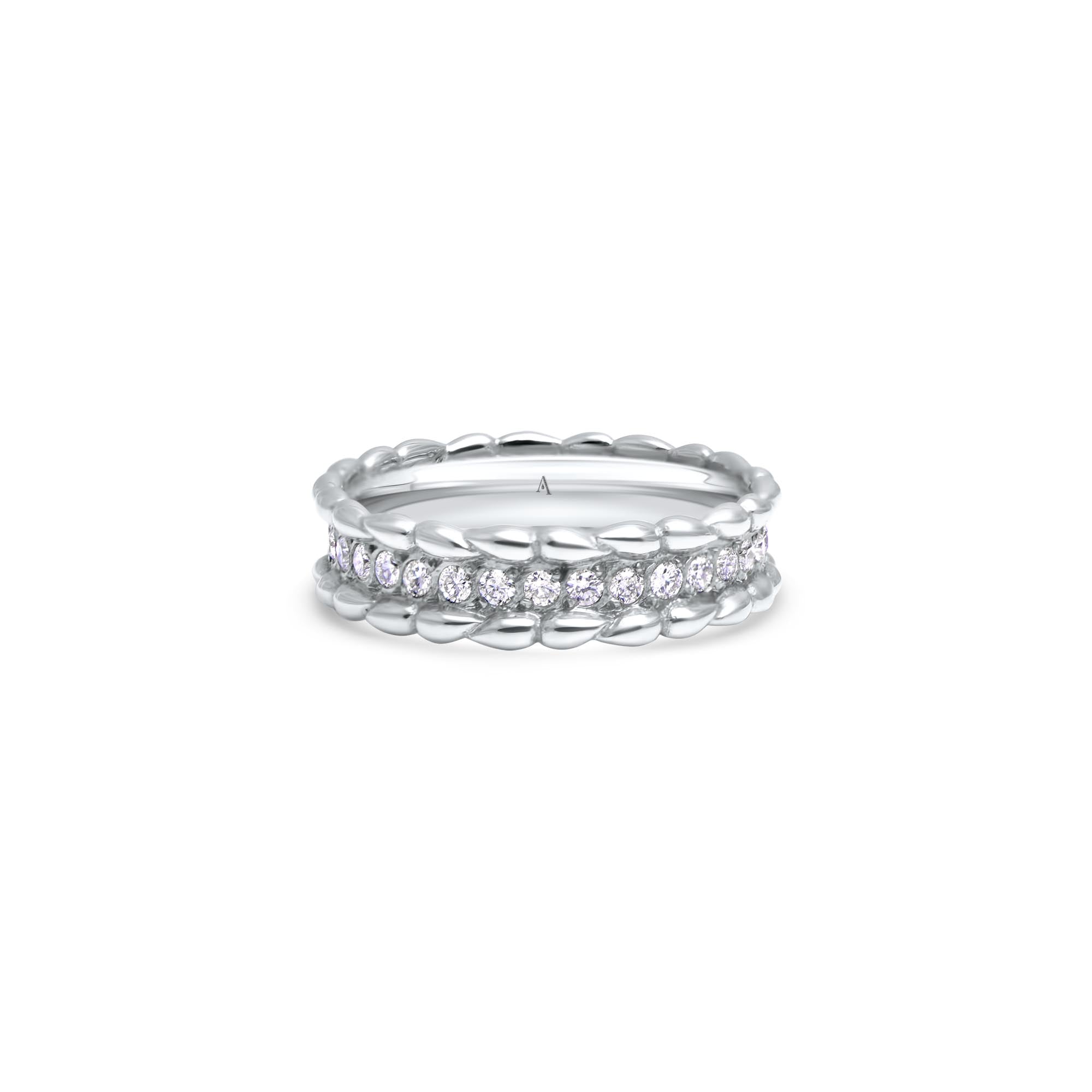 The Infinity Drop Crown - whitegold 18k – Wedding Band AGUAdeORO and ring gold 18k with diamond(s) – product view