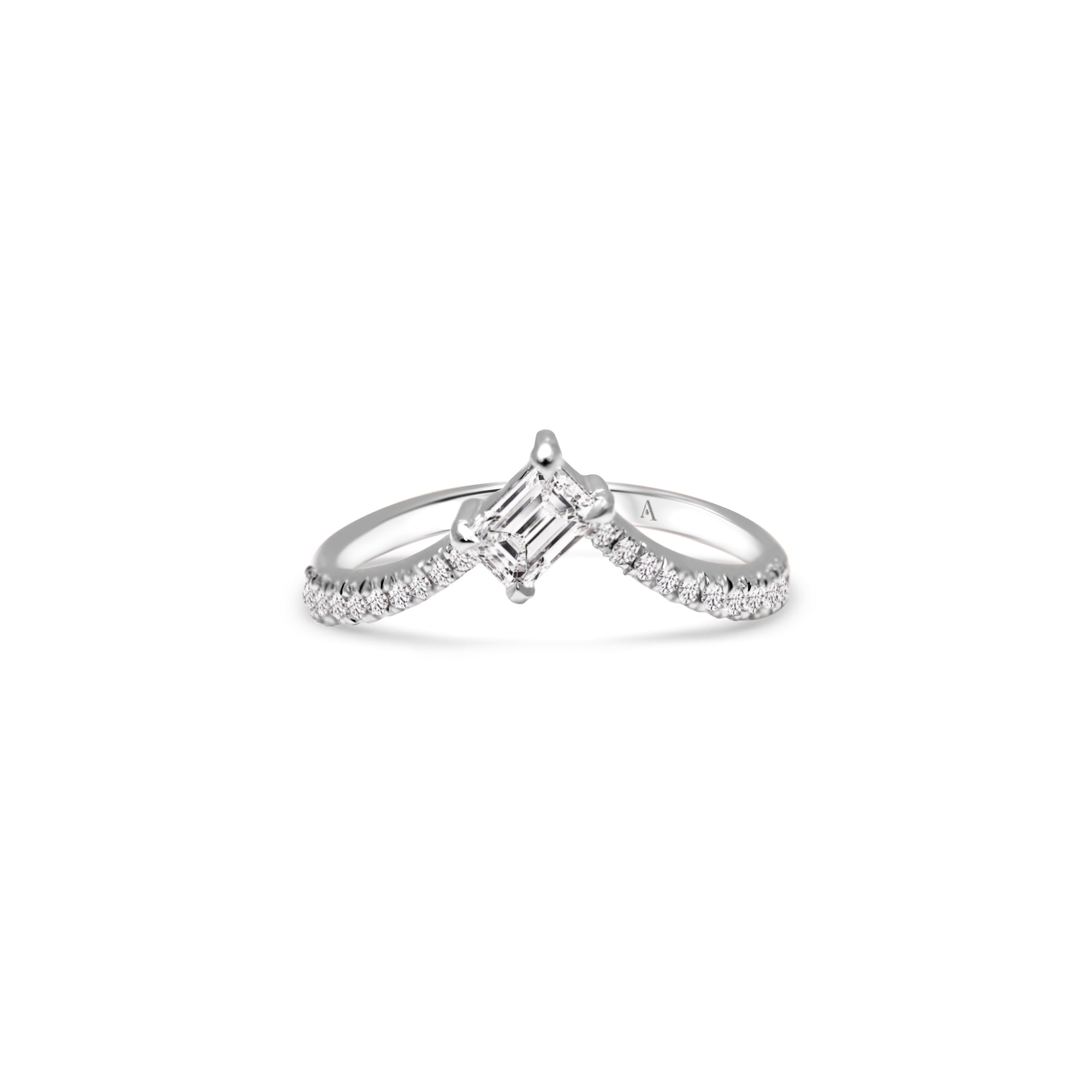 The Fancy Little Ice Skating Girl 0.30 carats - or blanc 18k – Solitaire en or 18k avec diamant – vue produit