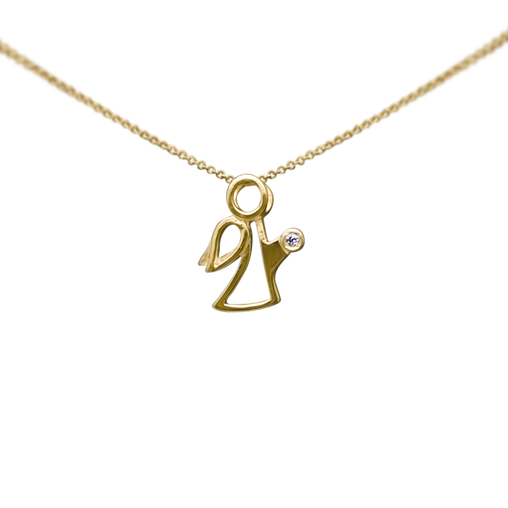 Collier Angel Light - Gelbgold 18k – Halskette Gold 18k mit Diamant(en) – Produktansicht