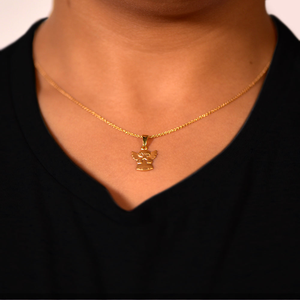 Collar Little Angel - oro amarillo 18k – Collar oro 18k – vista frontal