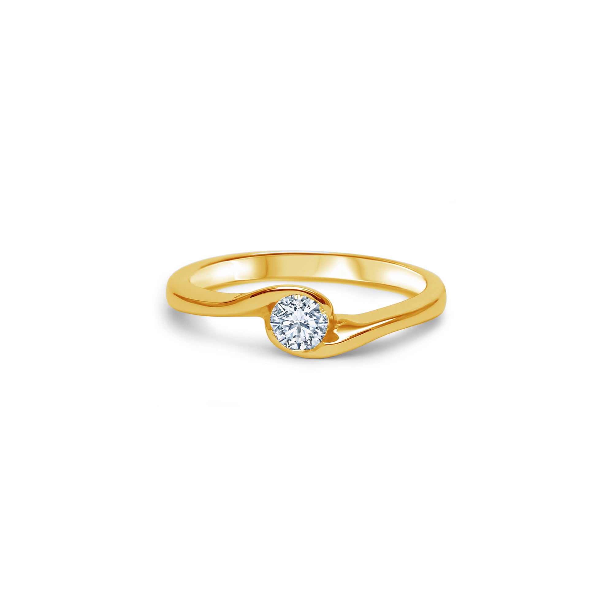 Un Petit Twist 0.25 carats - oro amarillo 18k – Anillo de compromiso oro 18k con diamante – vista del producto