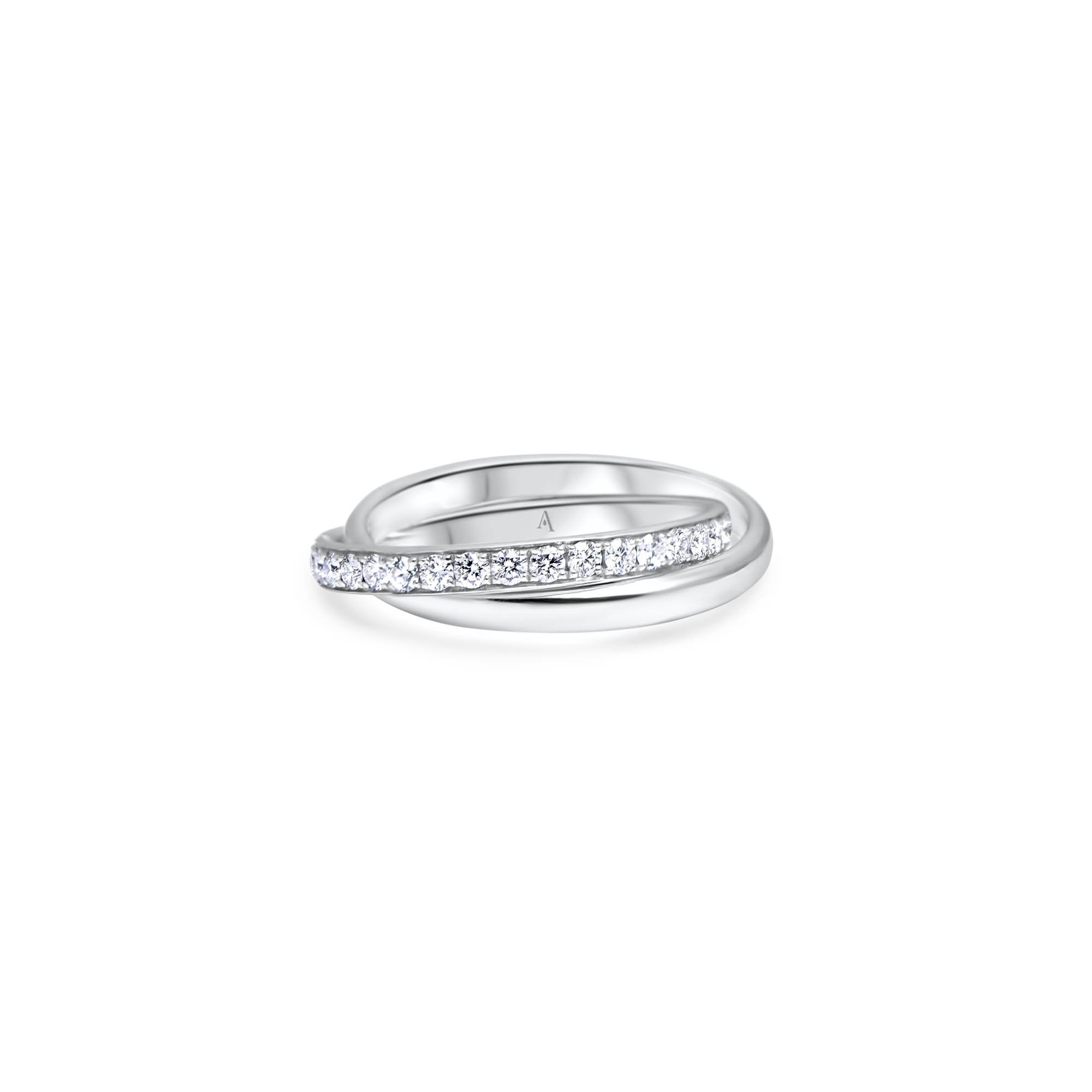 The Infinite Double Constellation - platinum 950 – Wedding Band AGUAdeORO gold 18k with diamond(s) – product view