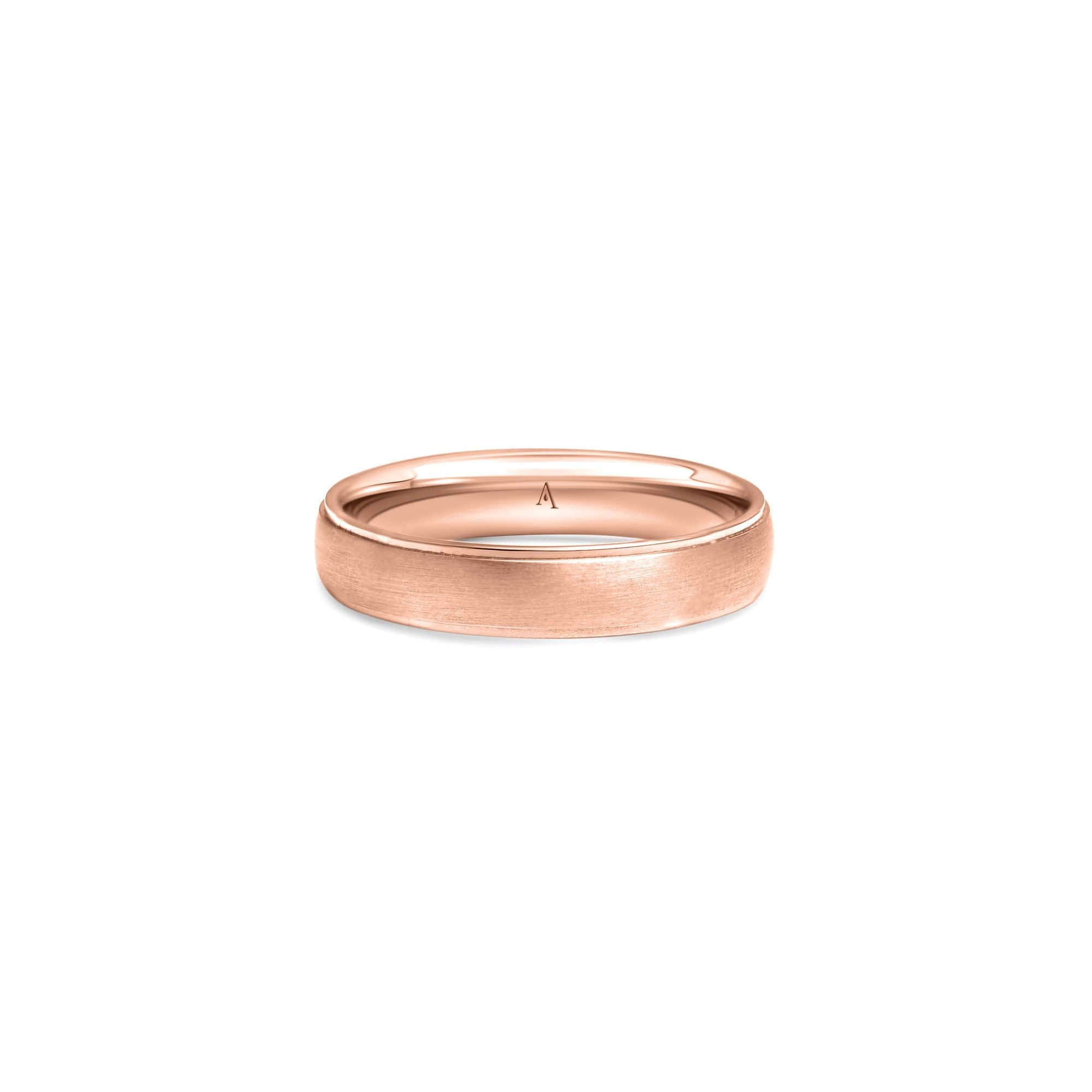 The Two Level Band - red gold 18k – Wedding Band AGUAdeORO gold 18k – product view
