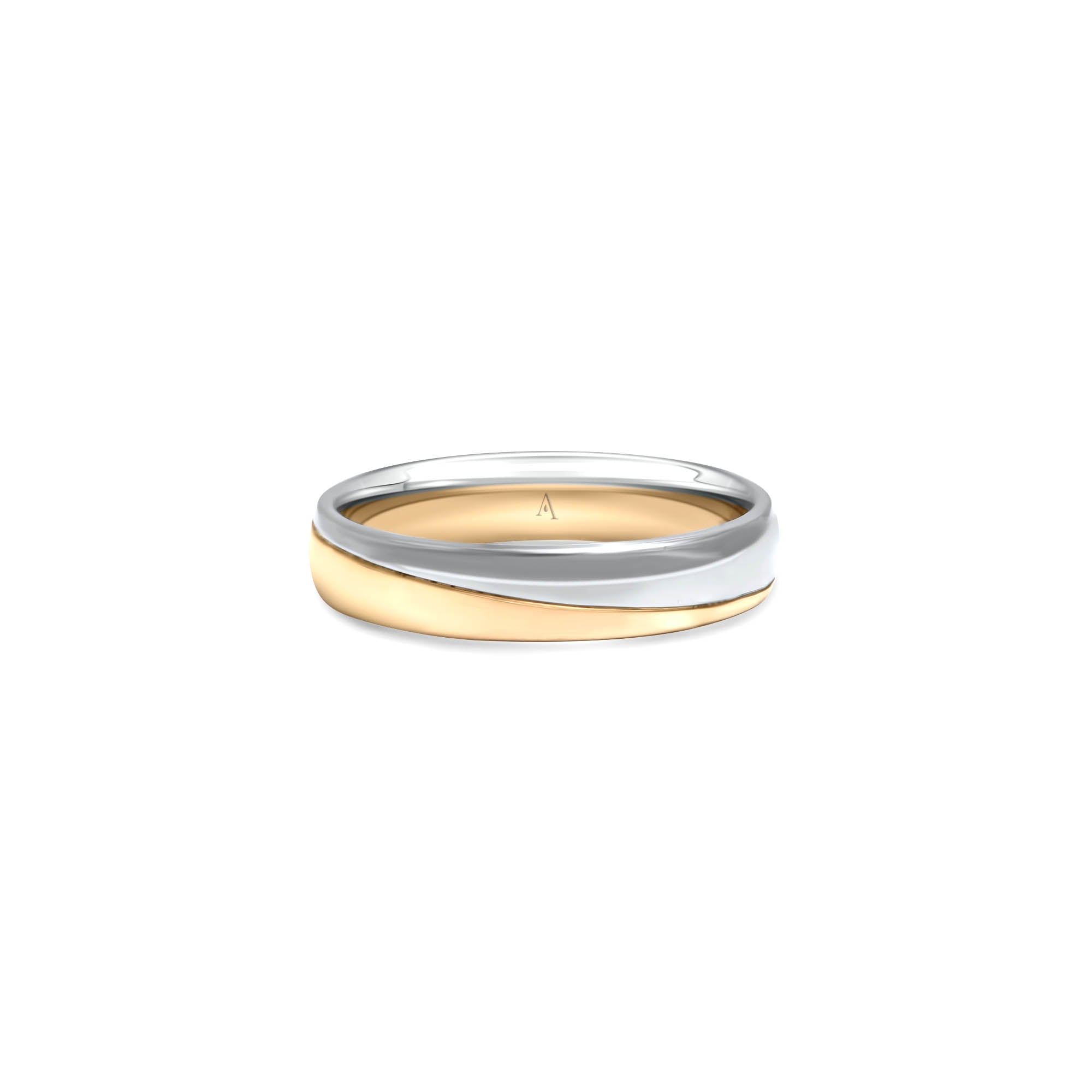 Day & Night Sky - whitegold and yellow gold 18k – Wedding Band AGUAdeORO gold blanc – product view
