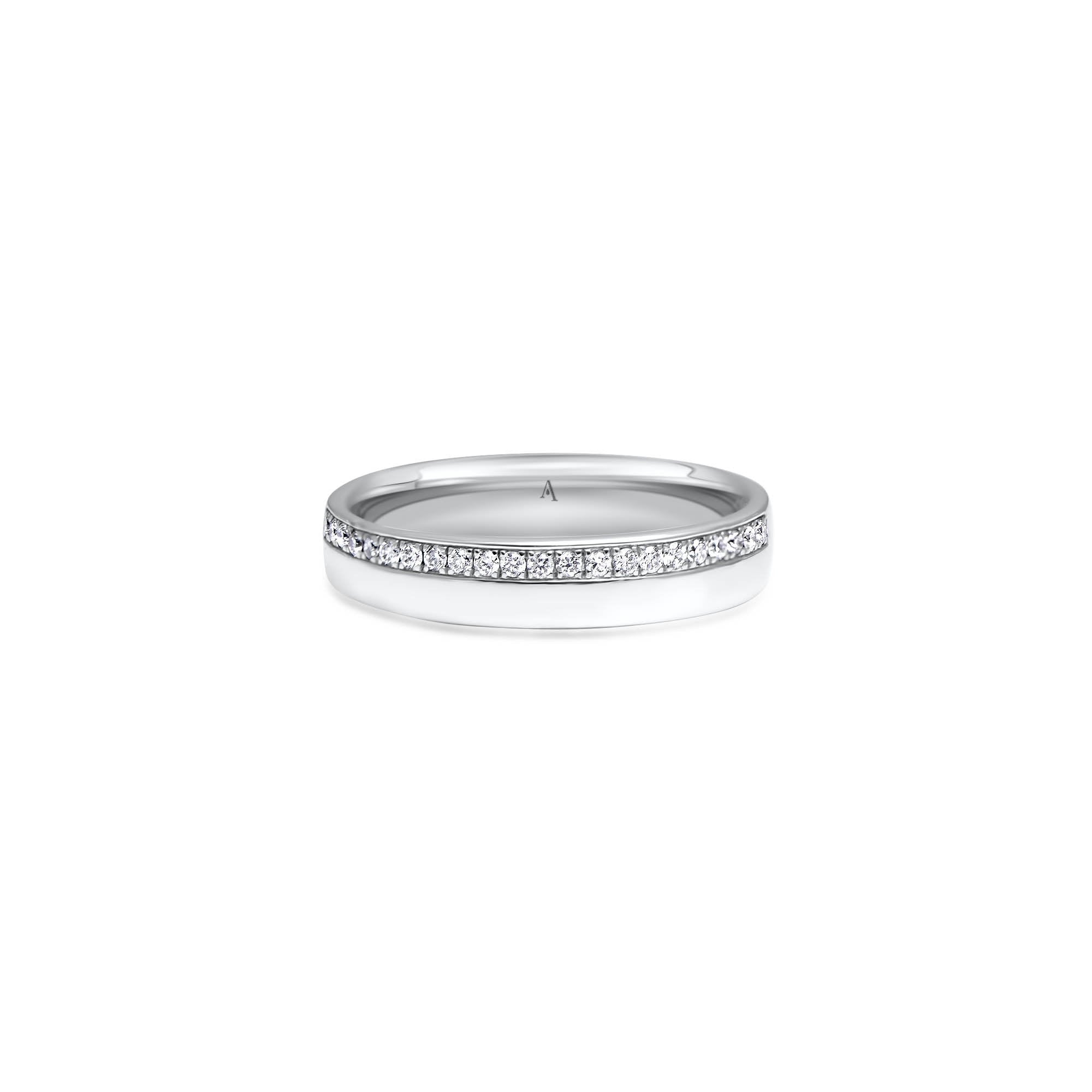The Fancy Love Line - platinum 950 – Wedding Band AGUAdeORO gold 18k with diamond(s) – product view
