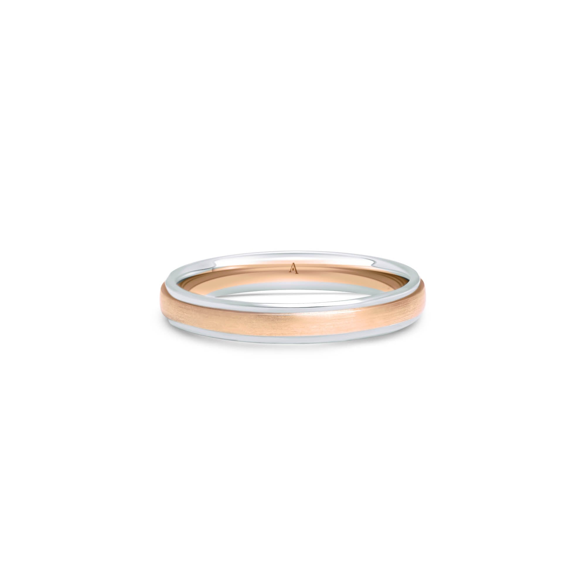 The Up and Down Band - Rotgold und Weissgold 18k – Trauring AGUAdeORO Gold 18k – Produktansicht