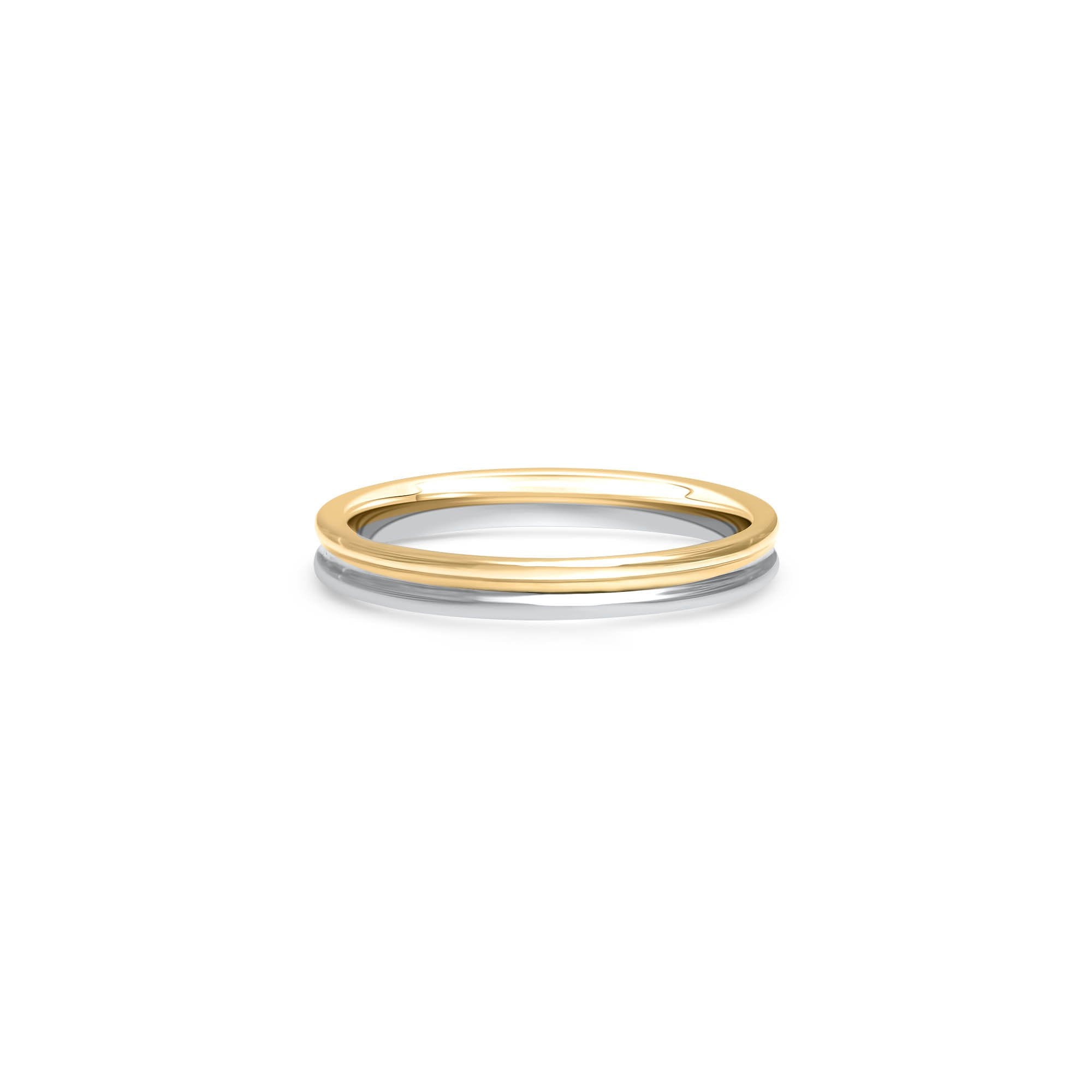 The Union of Two Souls - Weissgold und Gelbgold 18k – Trauring Gold 18k – Produktansicht