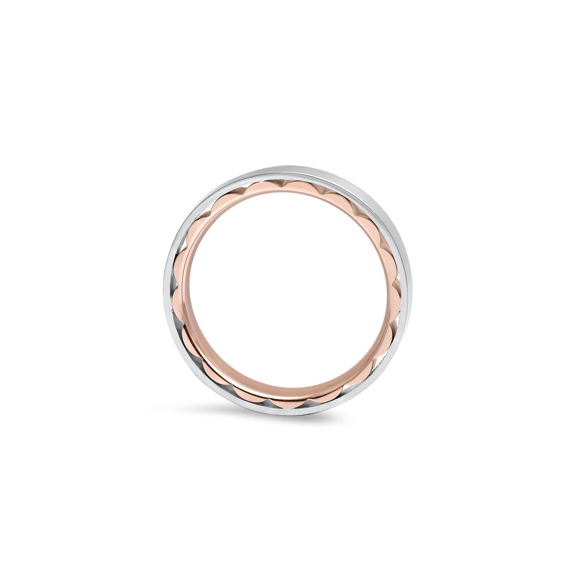 The Hidden Petals - whitegold and red gold 18k – Wedding Band gold 18k – Worn view