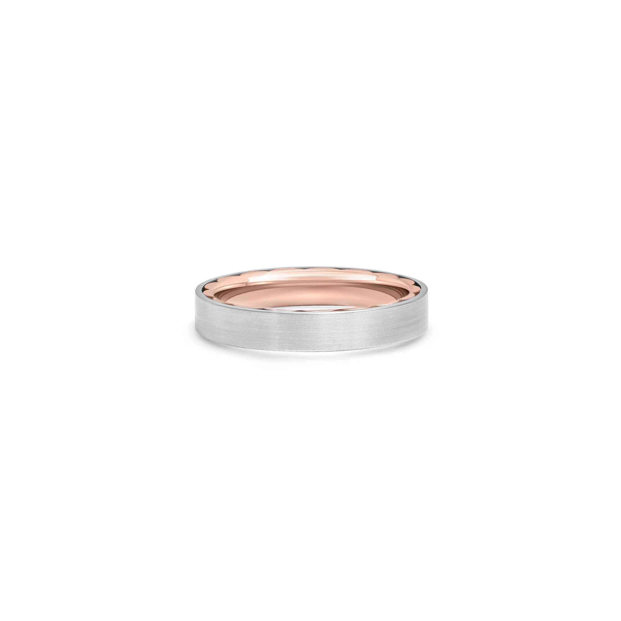 The Hidden Petals - whitegold and red gold 18k – Wedding Band gold blanc – product view