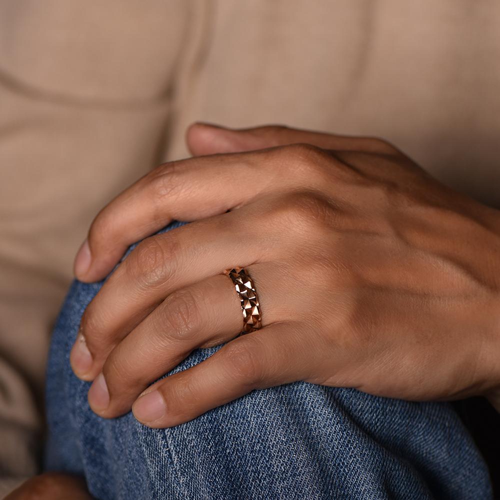 The Love Summit - red gold 18k – Wedding Band AGUAdeORO gold 18k – Front view