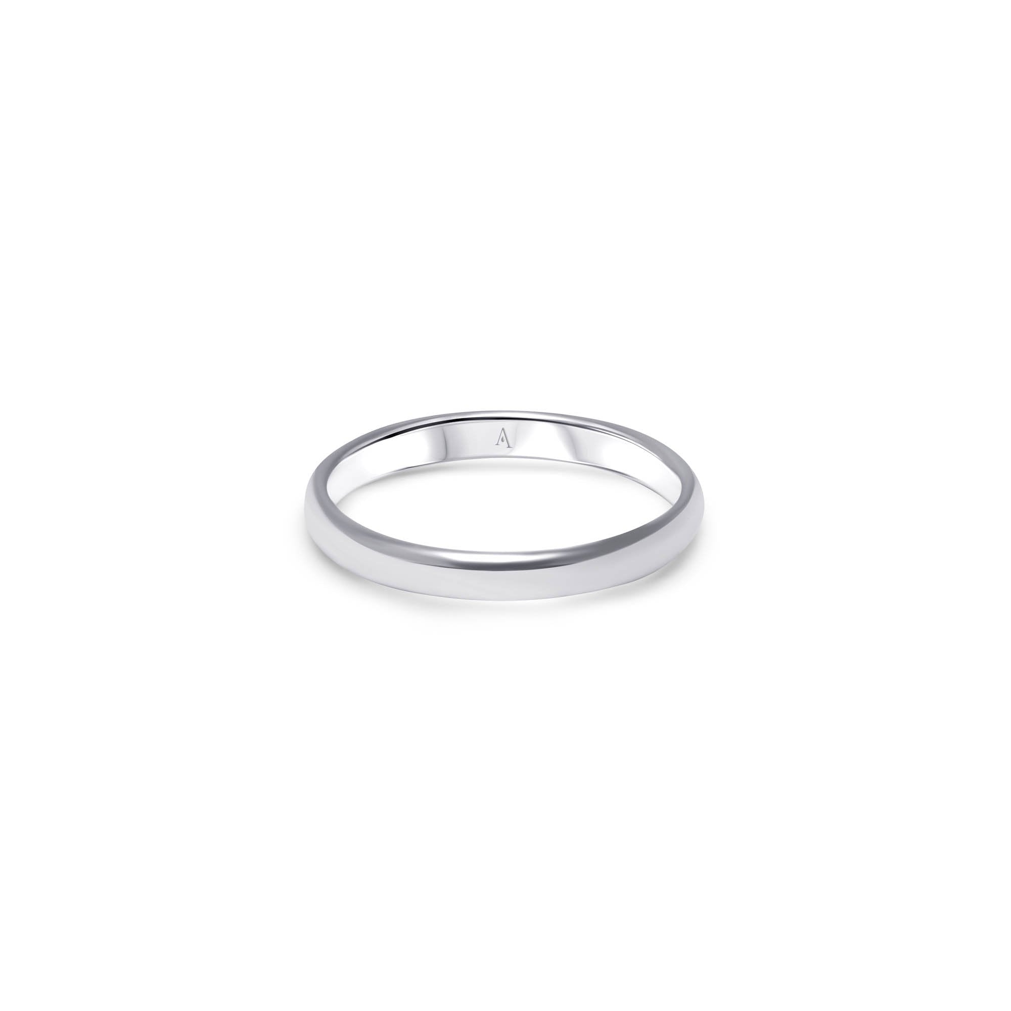 The Curvy 3.0 mm - platinum 950 – Wedding Band AGUAdeORO gold 18k – product view