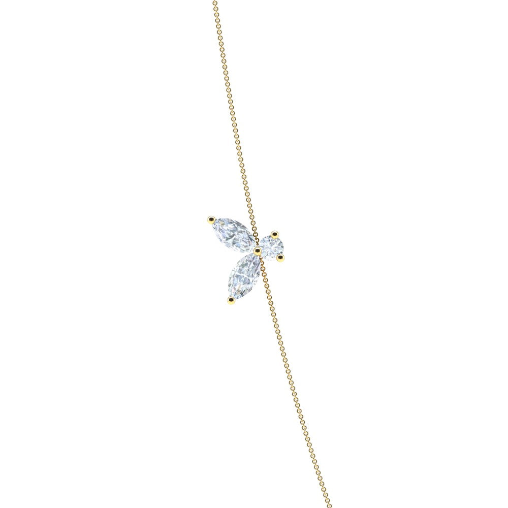 Collier sautoir Little Bee Grand - Weissgold 18k – Halskette Gold 18k – Vorderansicht
