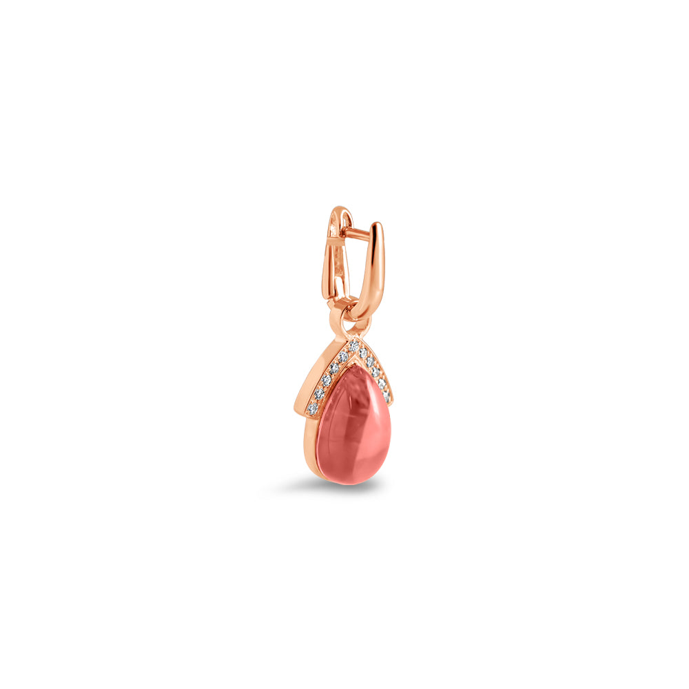 Aretes Framboise A - oro rojo 18k – Arete oro 18k con diamante – vista del producto