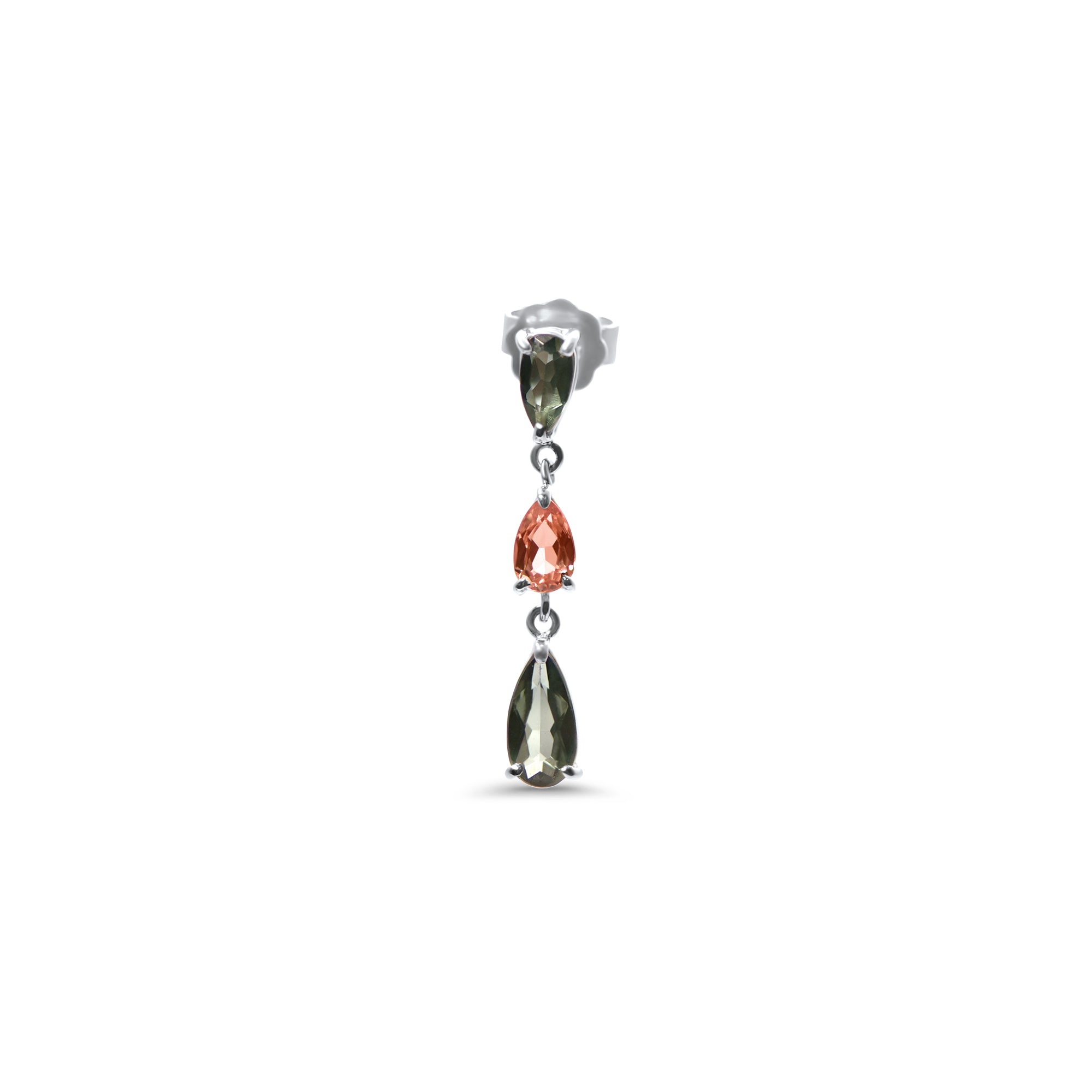 Earring The Flamingo - whitegold 18k – Earrings gold 18k with sapphire – product view