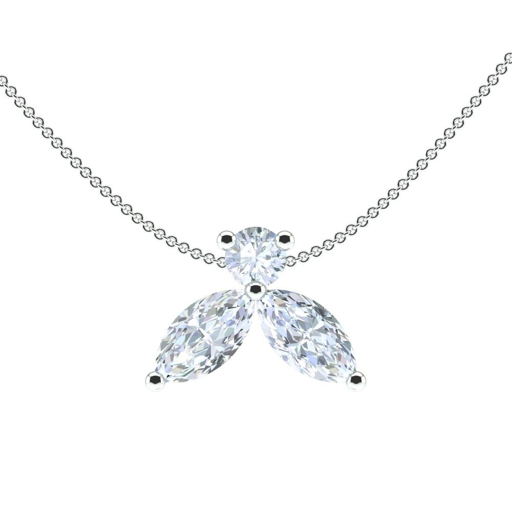 Collier The Little Bee Grand - or blanc 18k – Chaîne en or 18k – vue de profil
