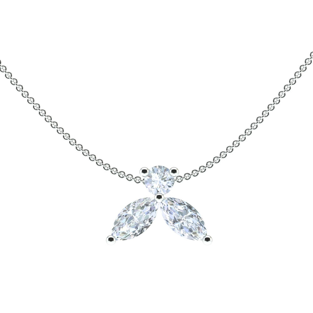 Collier The Little Bee XS - or blanc 18k – Chaîne en or 18k – vue de profil