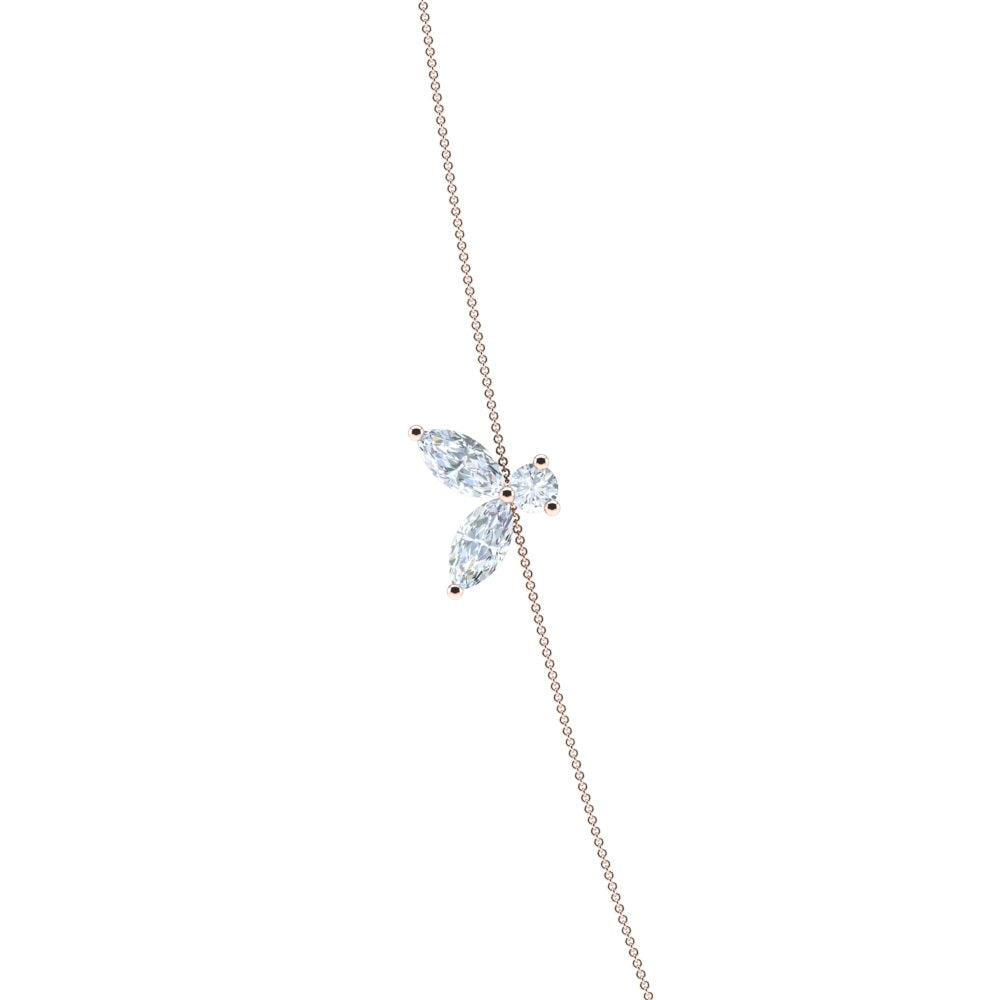 Collier sautoir Little Bee Grand - Weissgold 18k – Halskette Gold 18k – Getragen Ansicht
