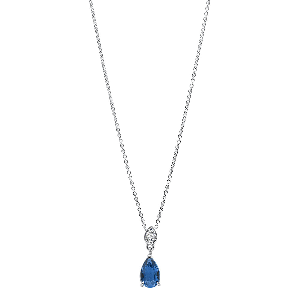 Collar The Fancy Blue Tear of Joy 0.80ct - oro blanco 18k – Collar oro 18k con diamante – vista del producto