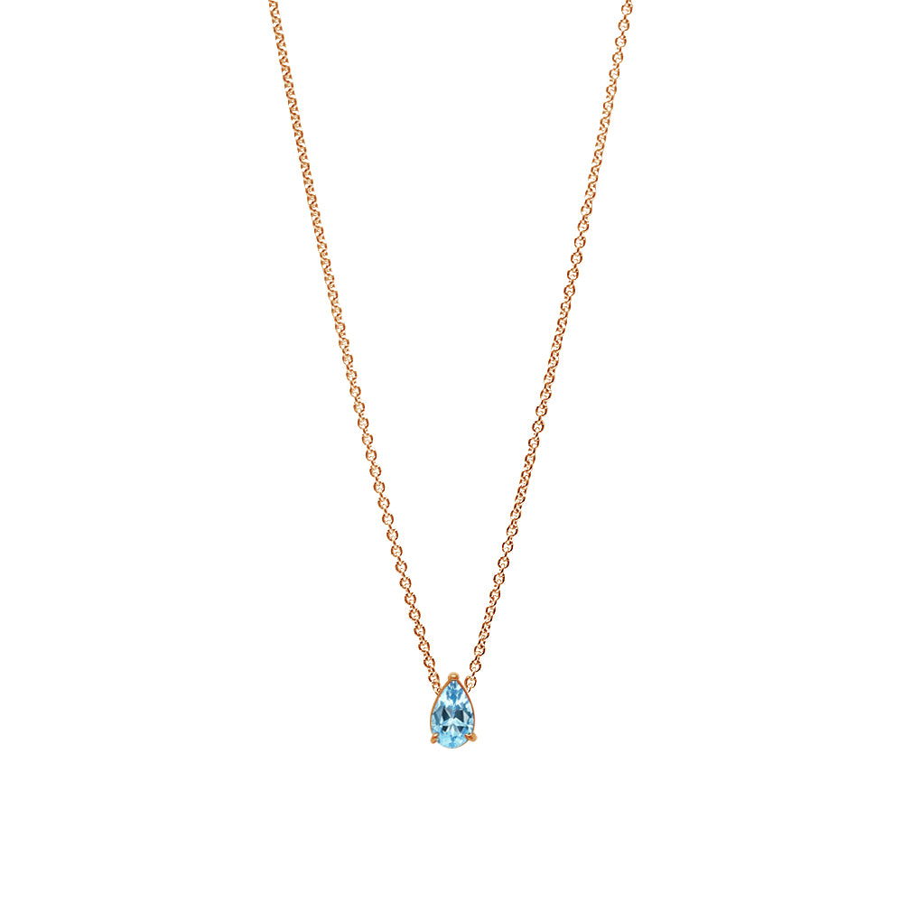 Collier The Little Tear of Joy Aquamarine 0.50ct - or rouge 18k - AGUADEORO