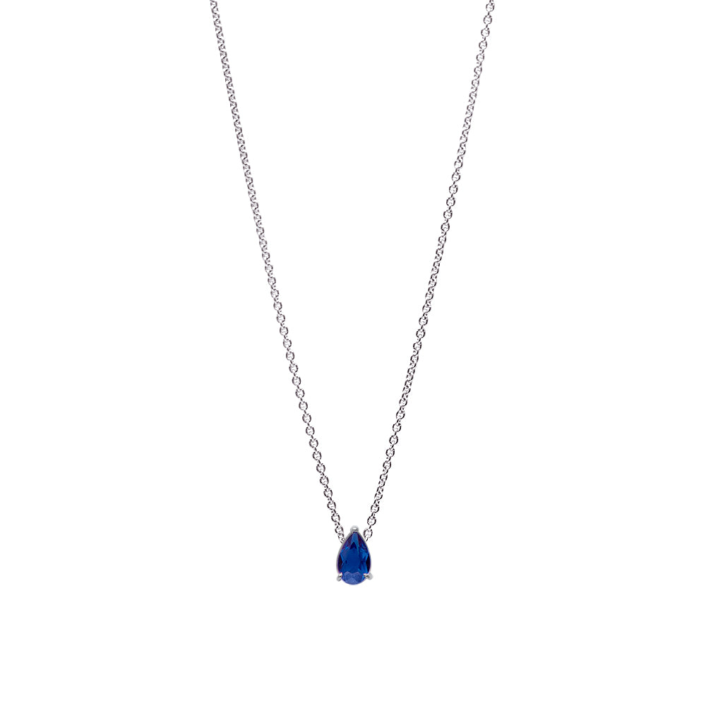 Collar The Little Tear of Joy Light Blue Sapphire 0.50ct - oro blanco 18k – Collar oro 18k con zafiro – vista del producto