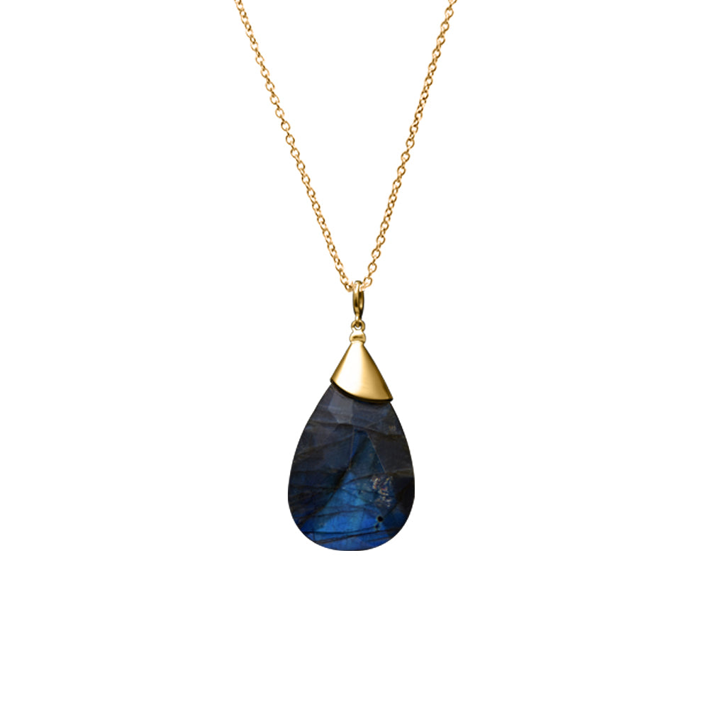 Collar Labradorite M - oro amarillo 18k – Collar oro 18k – vista del producto