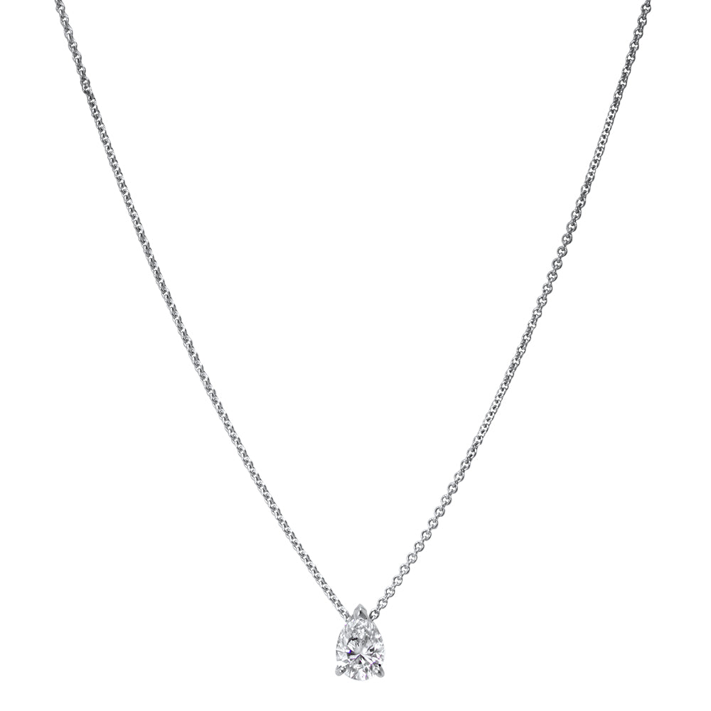Collier The Tear of Joy 0.30 carat - or blanc 18k – Chaîne en or 18k avec diamant – vue produit