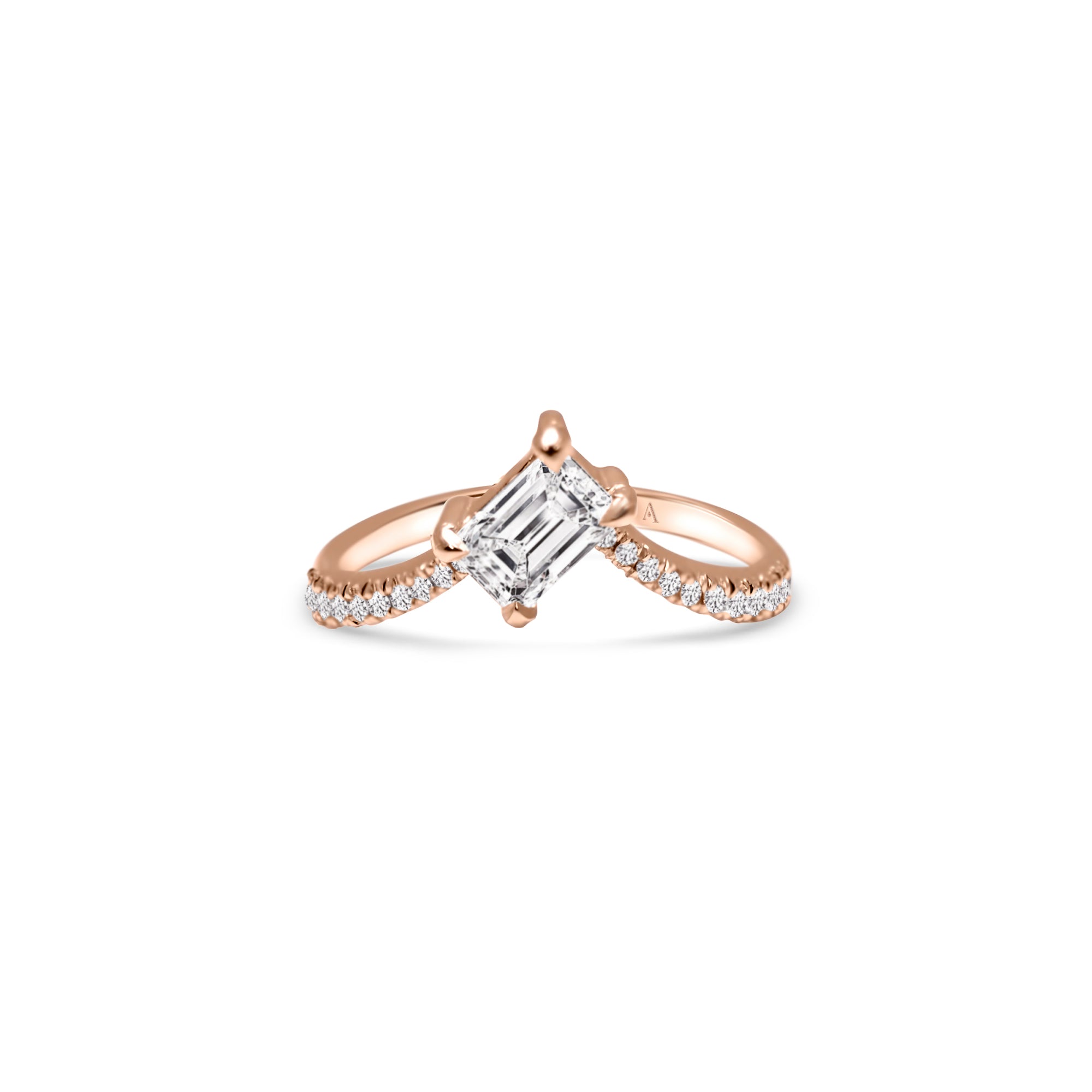 The Fancy Little Ice Skating Girl 1.00 carats - red gold 18k – Engagement Ring gold 18k with diamond(s) – product view