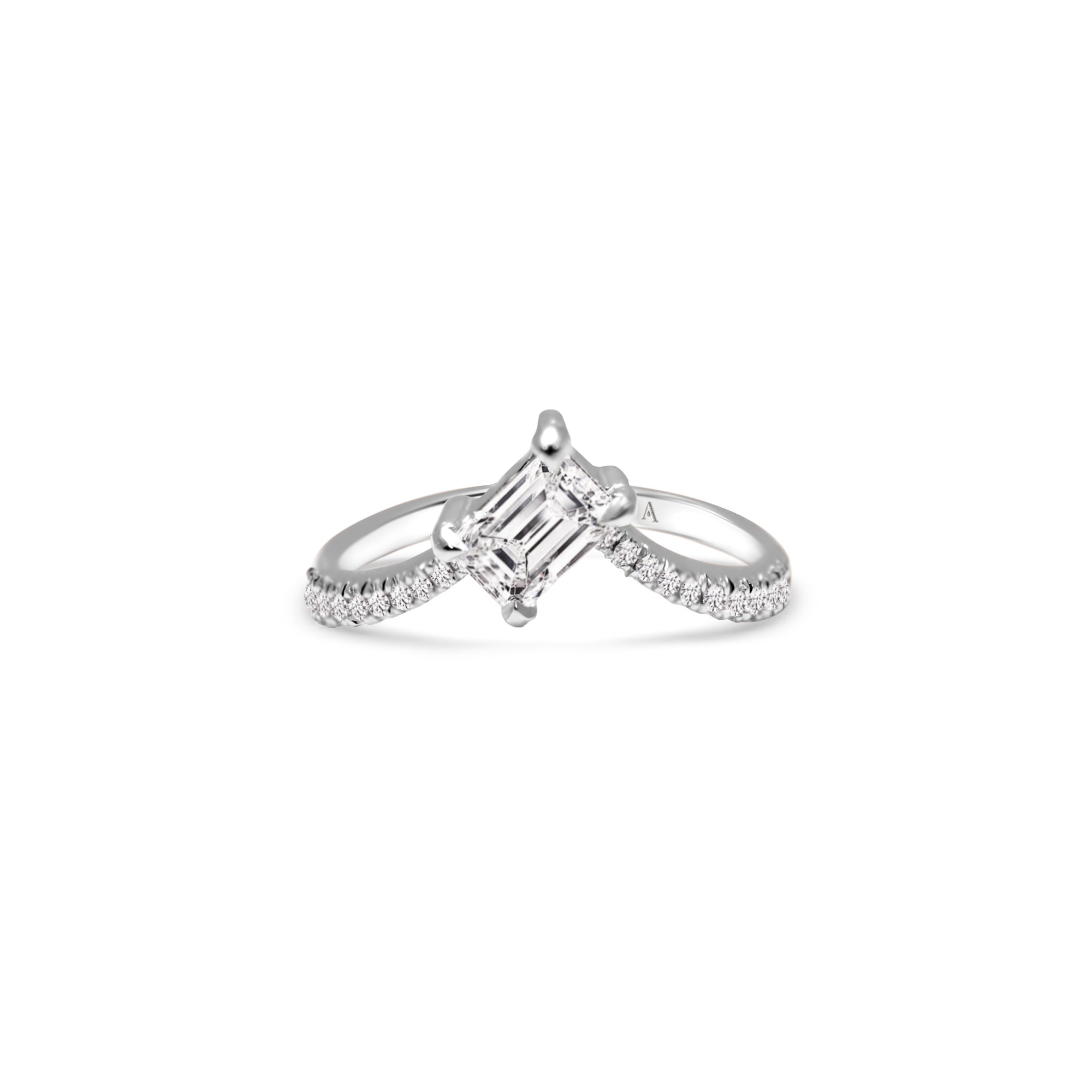 The Fancy Little Ice Skating Girl 1.00 carats - oro blanco 18k – Anillo de compromiso oro 18k con diamante – vista del producto