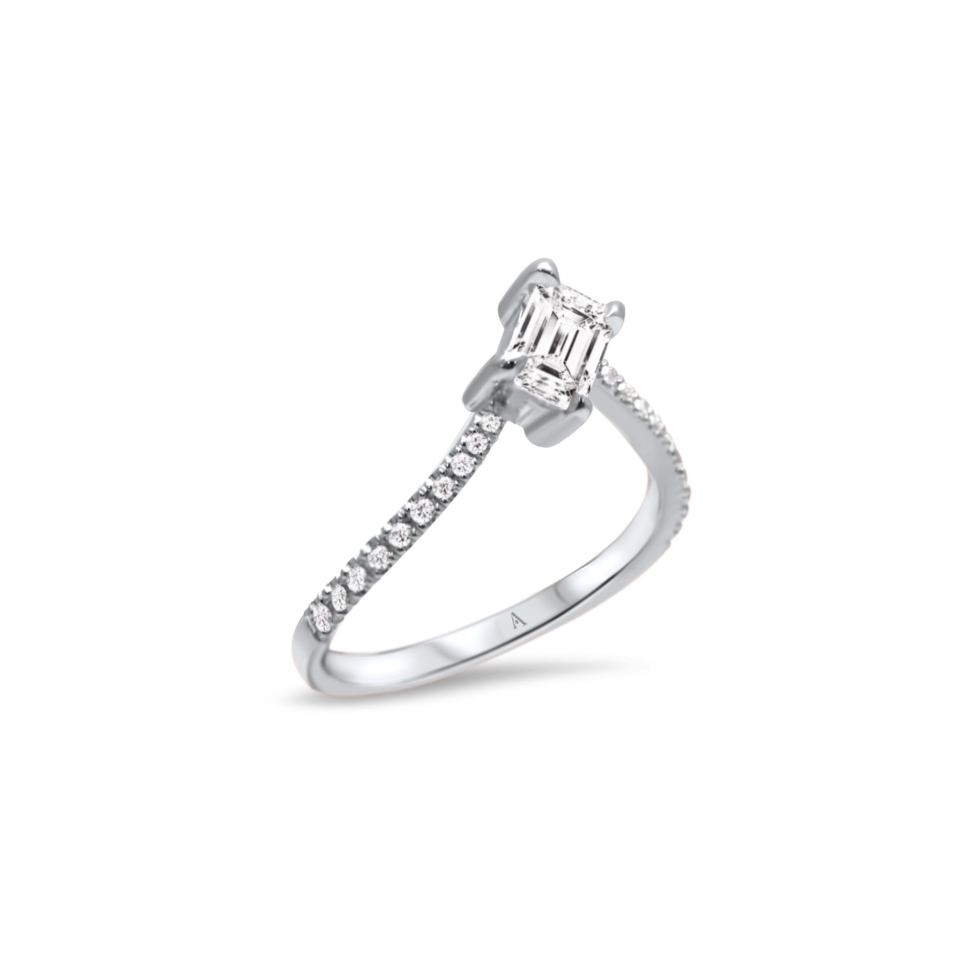 The Fancy Little Ice Skating Girl 1.00 carats - oro blanco 18k – Anillo de compromiso oro 18k – vue de profil