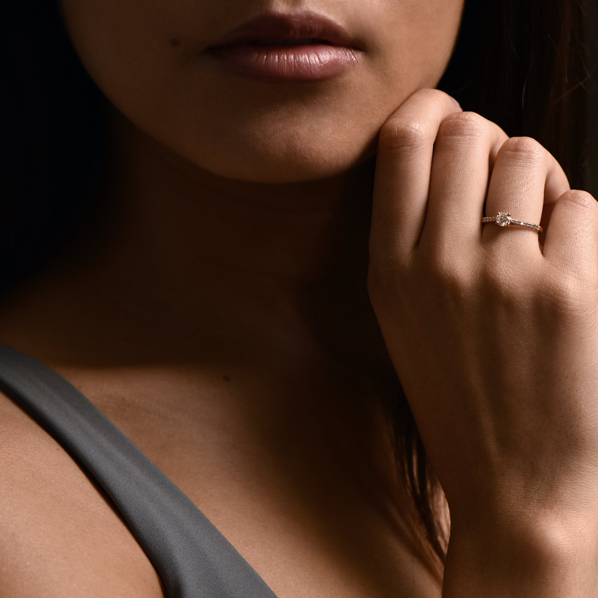 Fancy Little Sweetheart - 0.30 carat - oro blanco 18k – Anillo de compromiso oro 18k – vue de profil