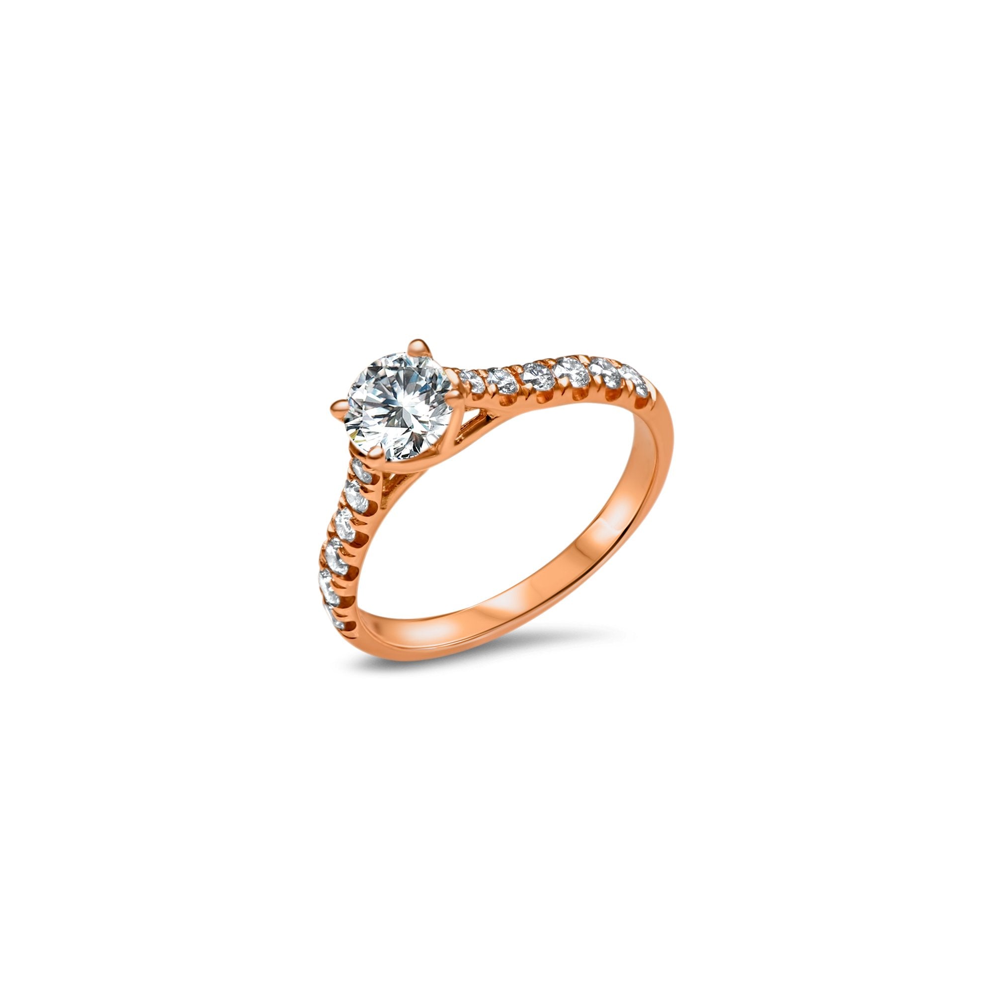 Fancy Miss Sweetheart - 0.50 carat - oro rojo 18k – Anillo de compromiso oro 18k con diamante – vista del producto