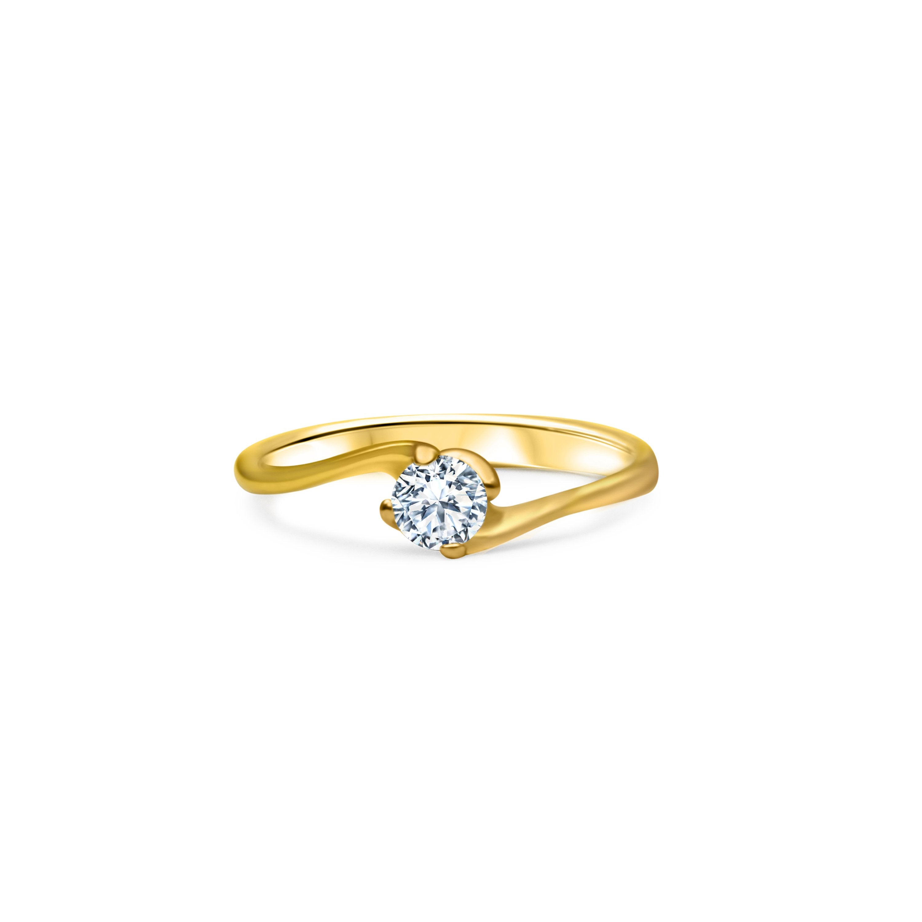 Twist and Shout 0.20 carats - or jaune 18k – Solitaire en or 18k avec diamant – vue produit