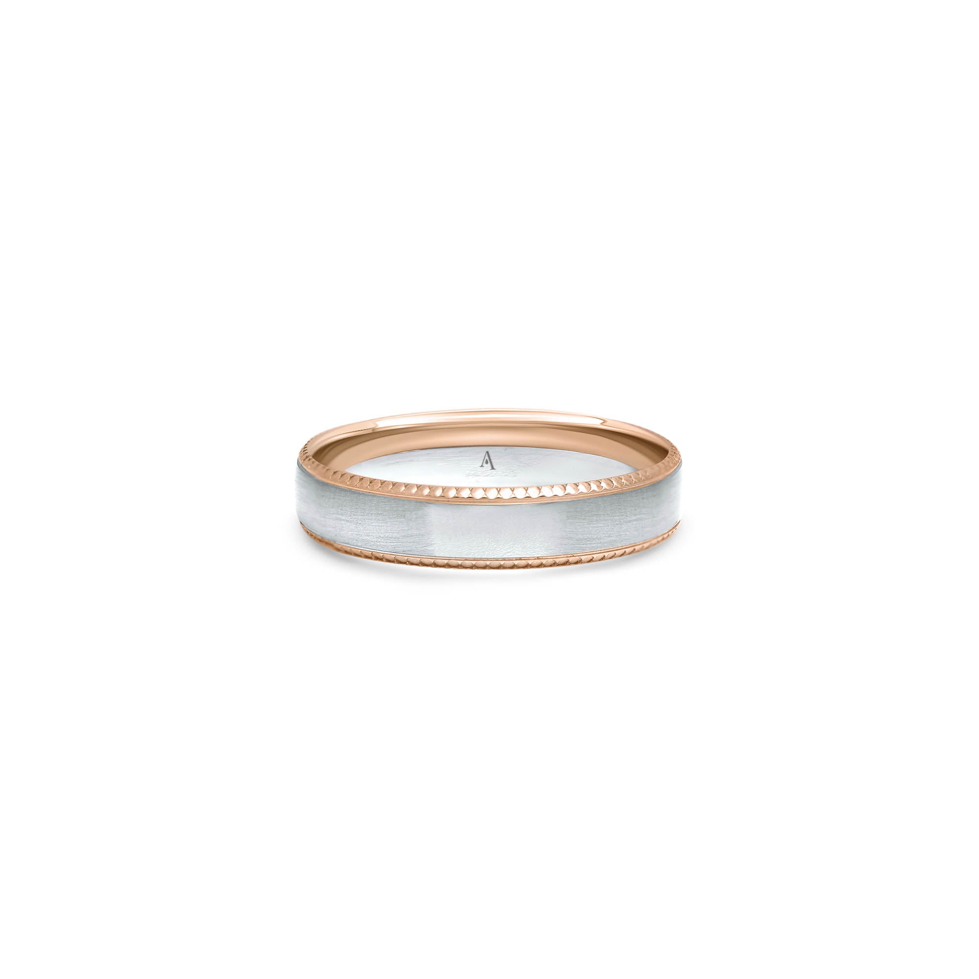 The Bicolor Thousand - Weissgold und rouge 18k – Trauring AGUAdeORO Gold 18k – Produktansicht