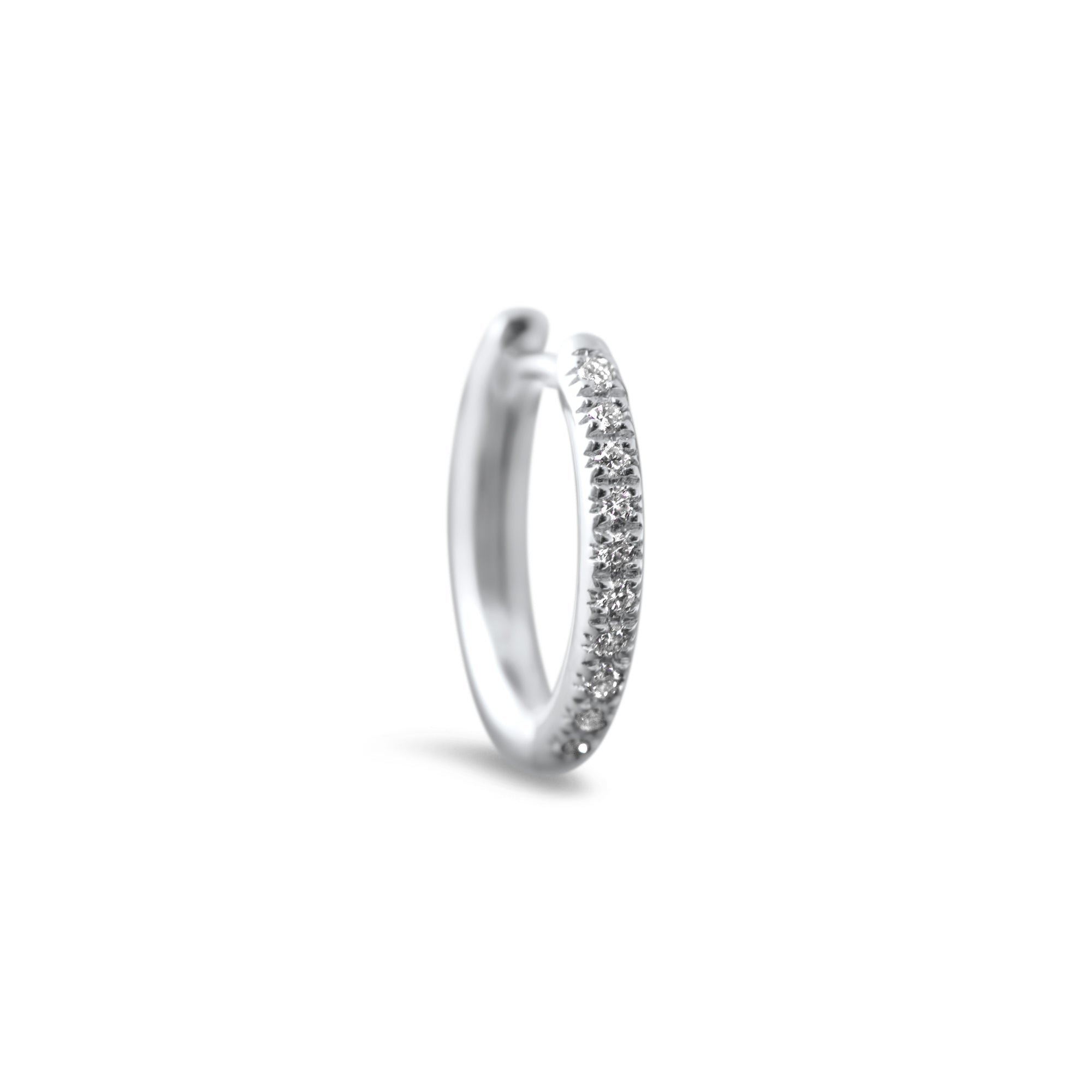 Aretes The Golden Halo - oro blanco 18k – Arete oro 18k con diamante – vista del producto