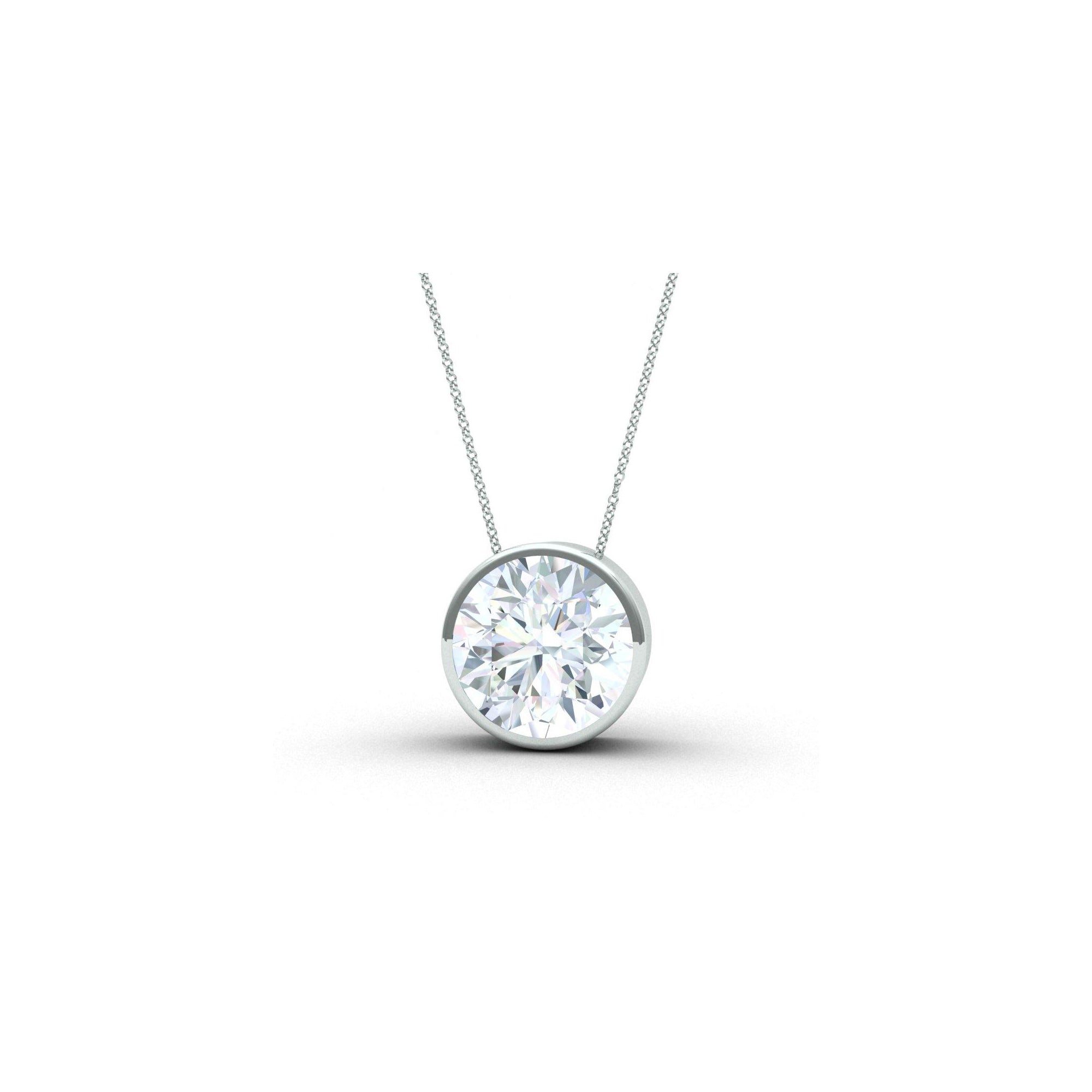Collier Clos 0.20-0.60 carats - or blanc 18k – Chaîne en or 18k avec diamant – vue produit