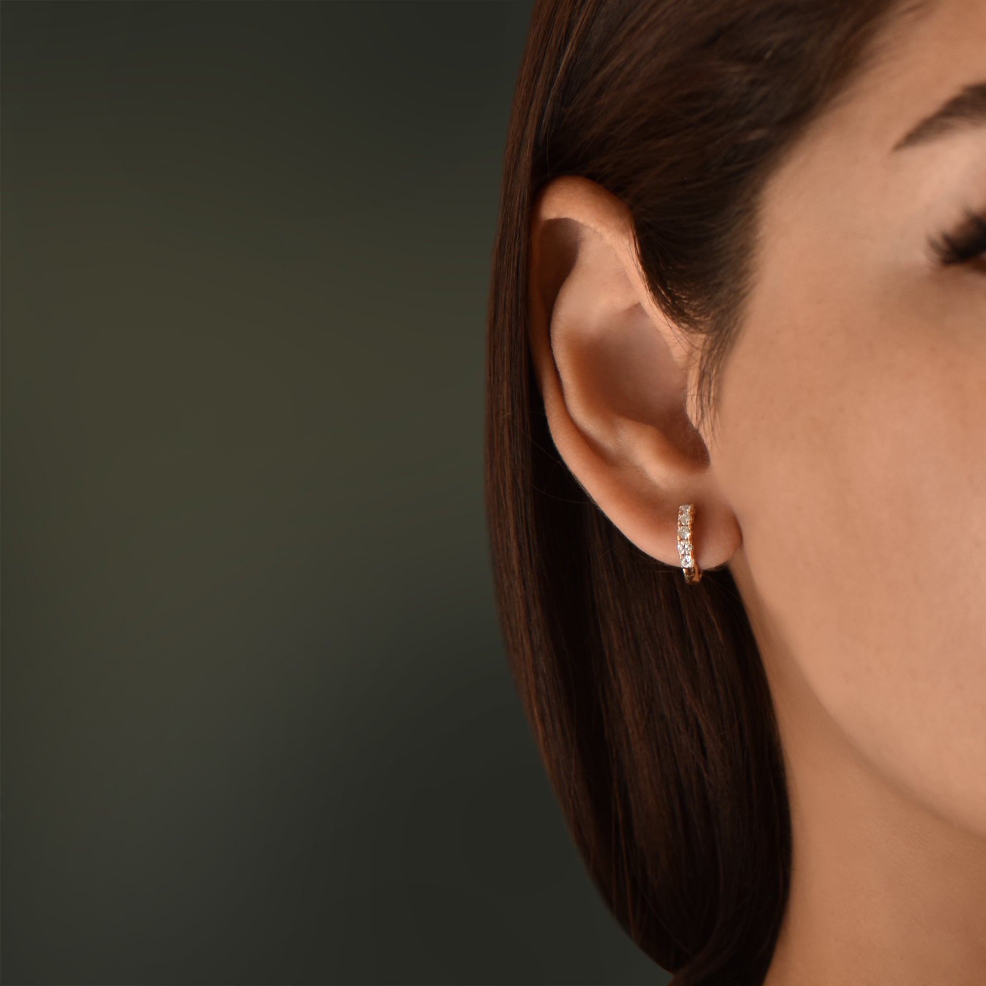 Aretes The Divine Halo - oro rojo 18k – Arete oro 18k – vue de profil